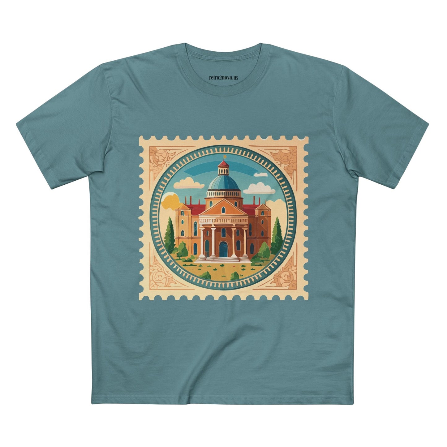Stamp Shirt Postage Stamp Art Tee Unisex Premium Cotton Retro2Nova Original Art Design