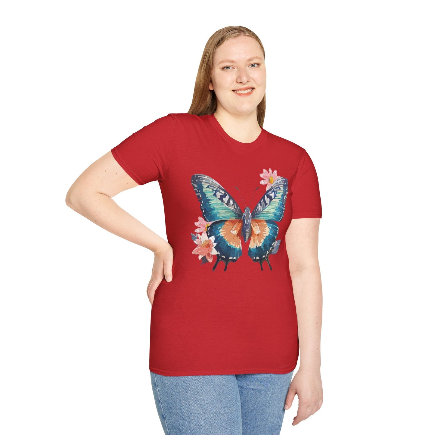 Butterfly T Shirt Unisex Cotton Tee Monarch Butterfly Design Softstyle 64000 Gildan Brand Quality
