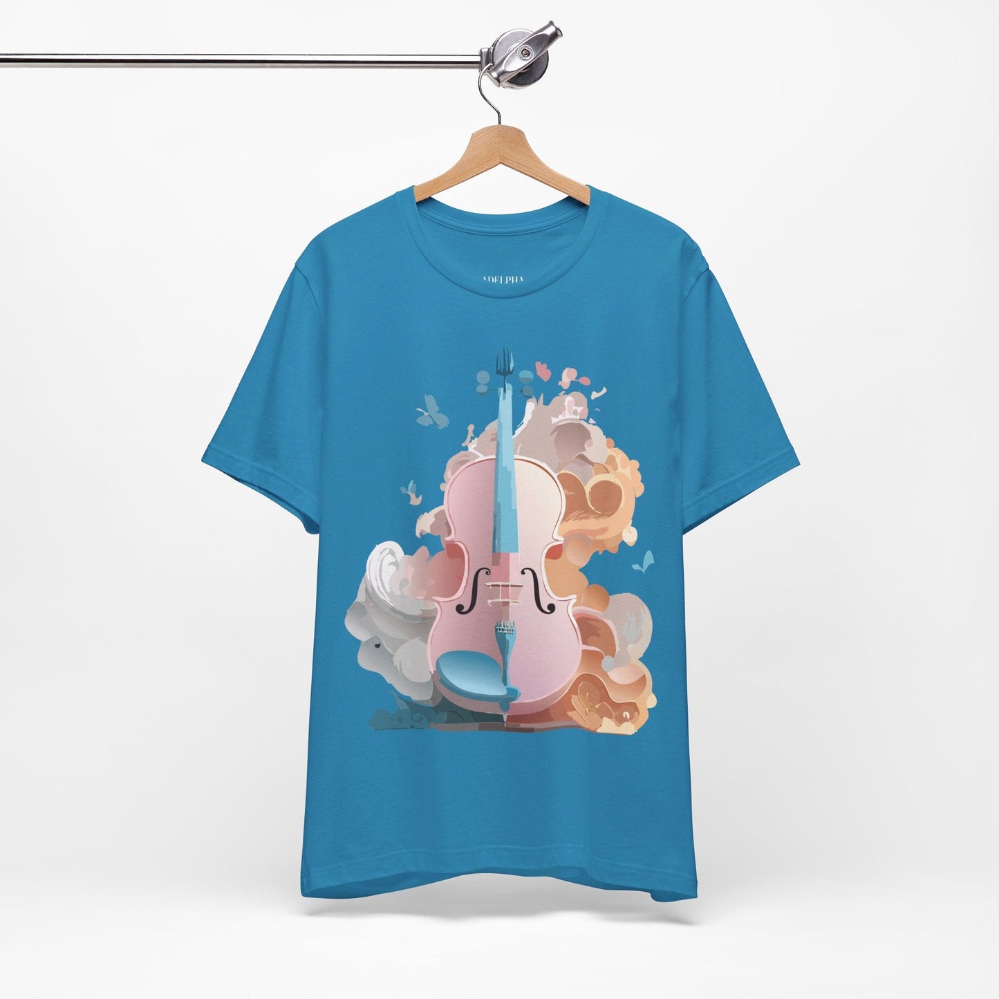 Music Graphic Unisex 100 Cotton Vintage Art with Musical Elements Tee 11