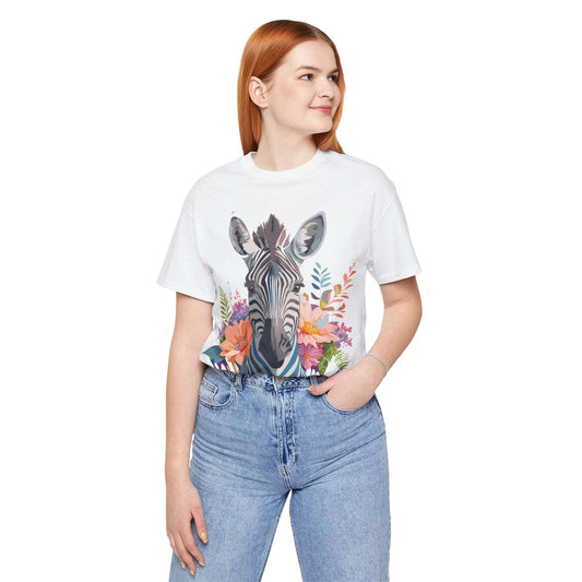 Zebra Graphic Unisex 100 Cotton Vintage Animal Art T-Shirt 1