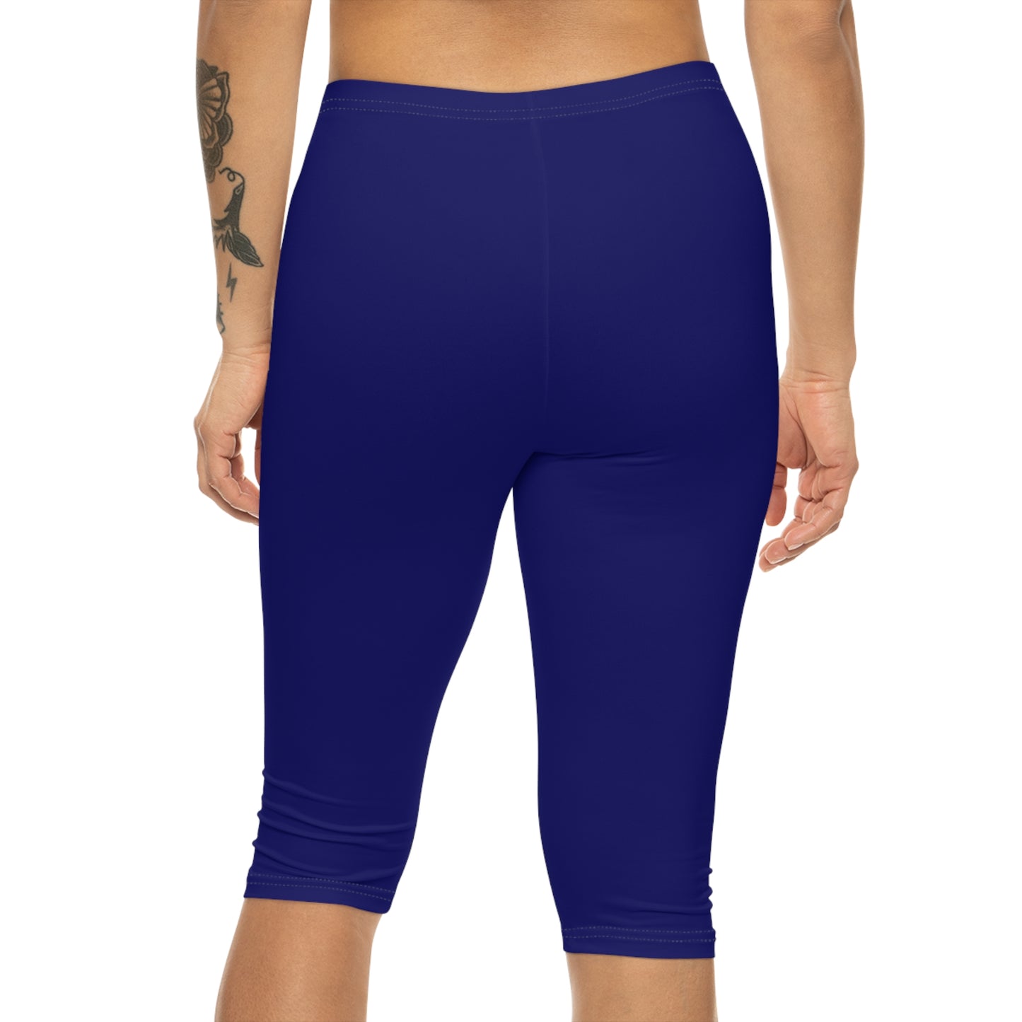 Deep Twilight Color Women's Brushed Suede Poly Span Casual Capri Leggings XS-2XL