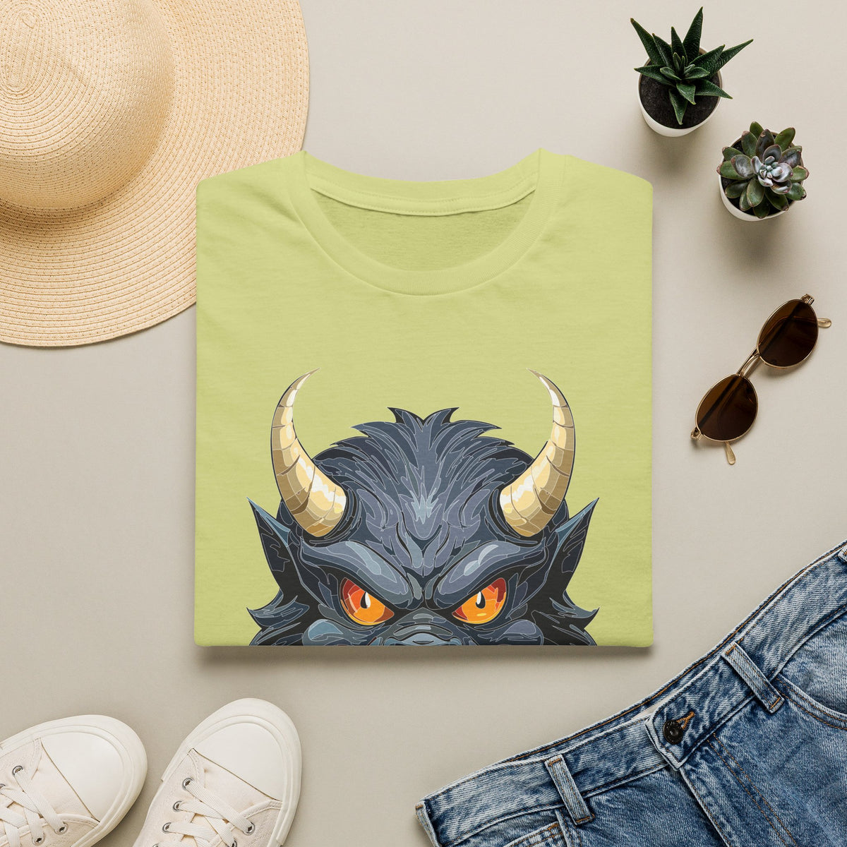 Demonic Wolf Monster Graphic T-Shirt Cartoon Graphic Tee Unisex 100 Cotton Gildan T-Shirt