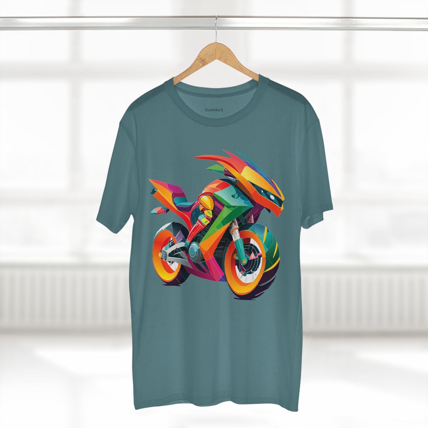 Moto Bike Graphic Unisex 100 Cotton Staple Tee 9