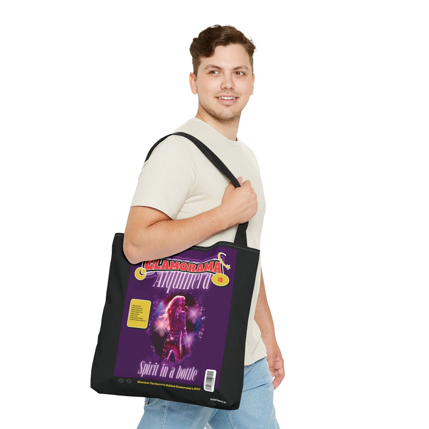 Canvas Tote Bag Magazine Cover Vintage Retro Design Durable Everyday Carry Essential Tote