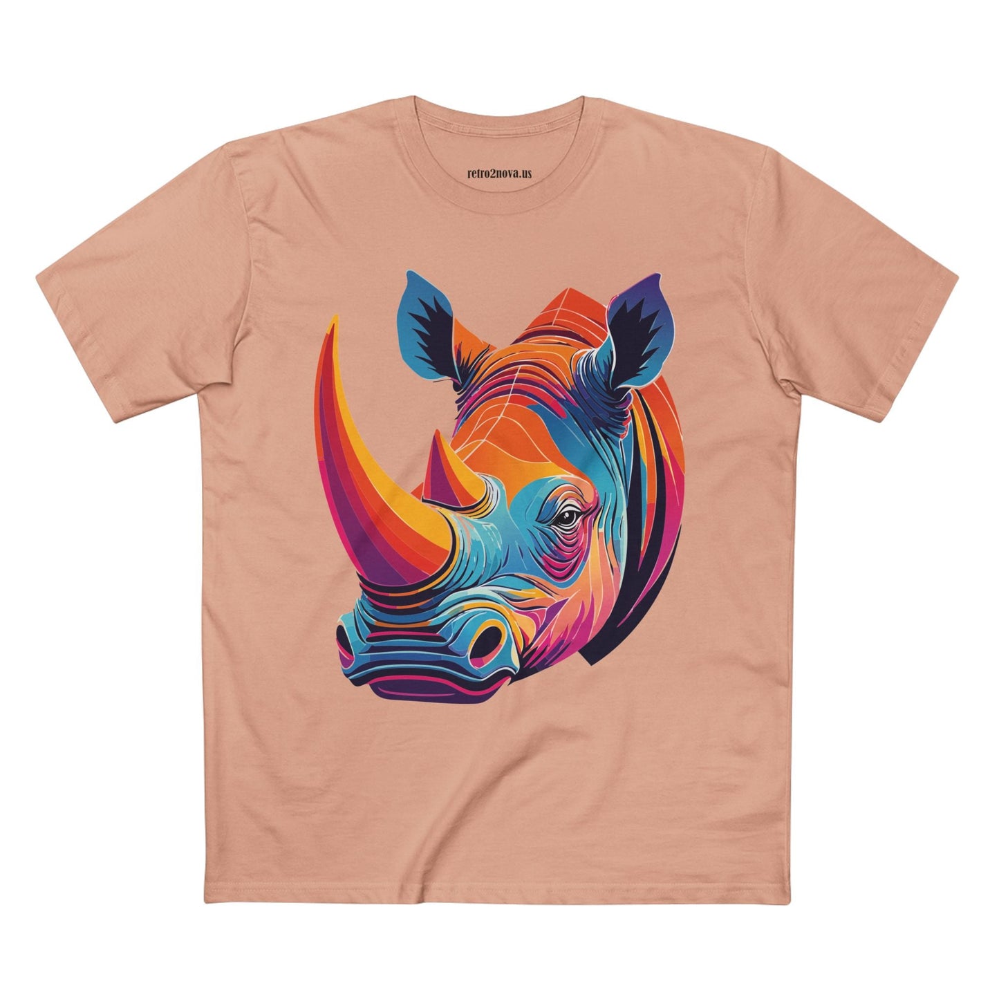 Rhino Shirt Unisex Premium Cotton Tee With Original Art Design From Retro2Nova Art Collection For Everyday Comfort
