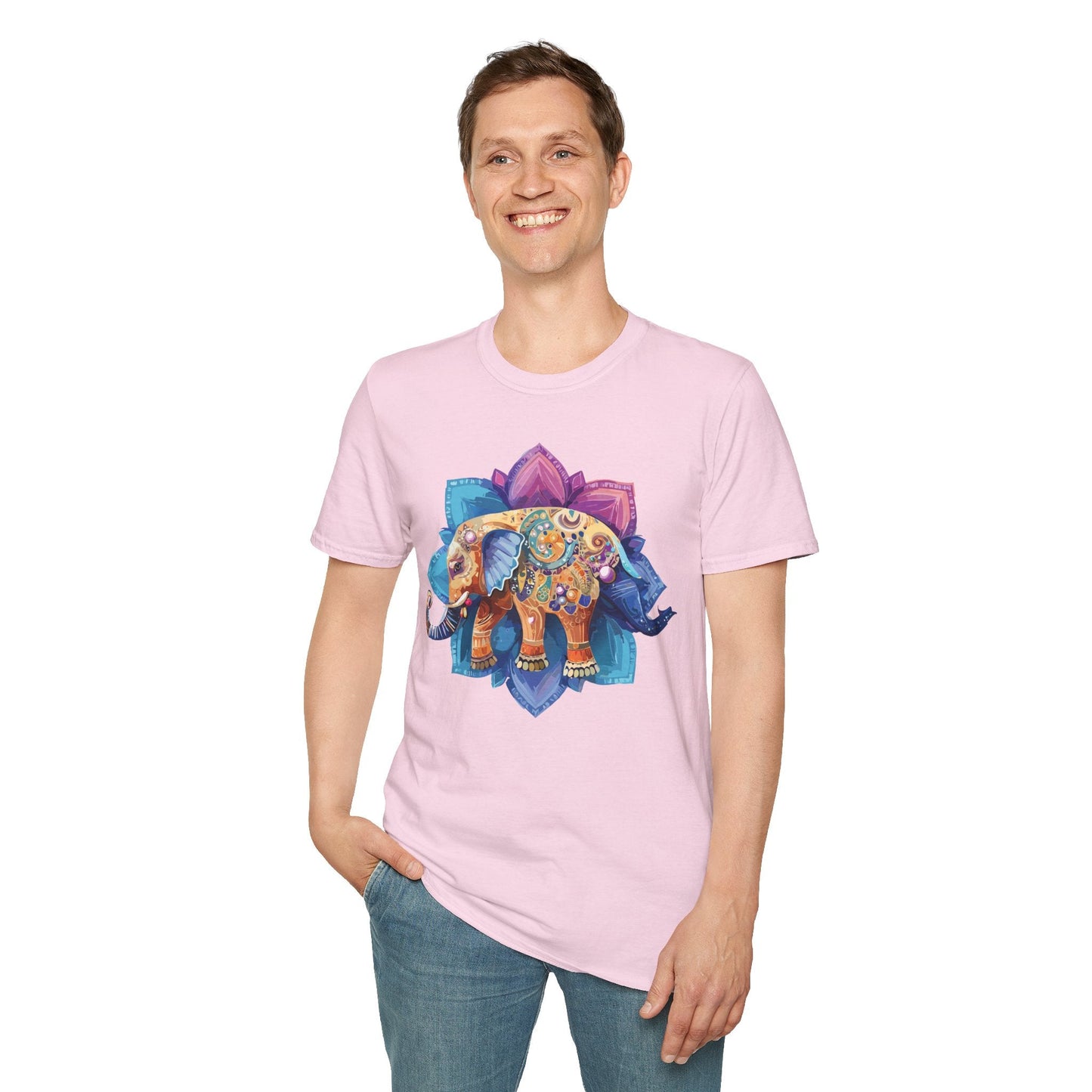 Unisex Elephant T Shirt Softstyle Gildan 64000 Cotton Tee For Animal Lovers And Collectors
