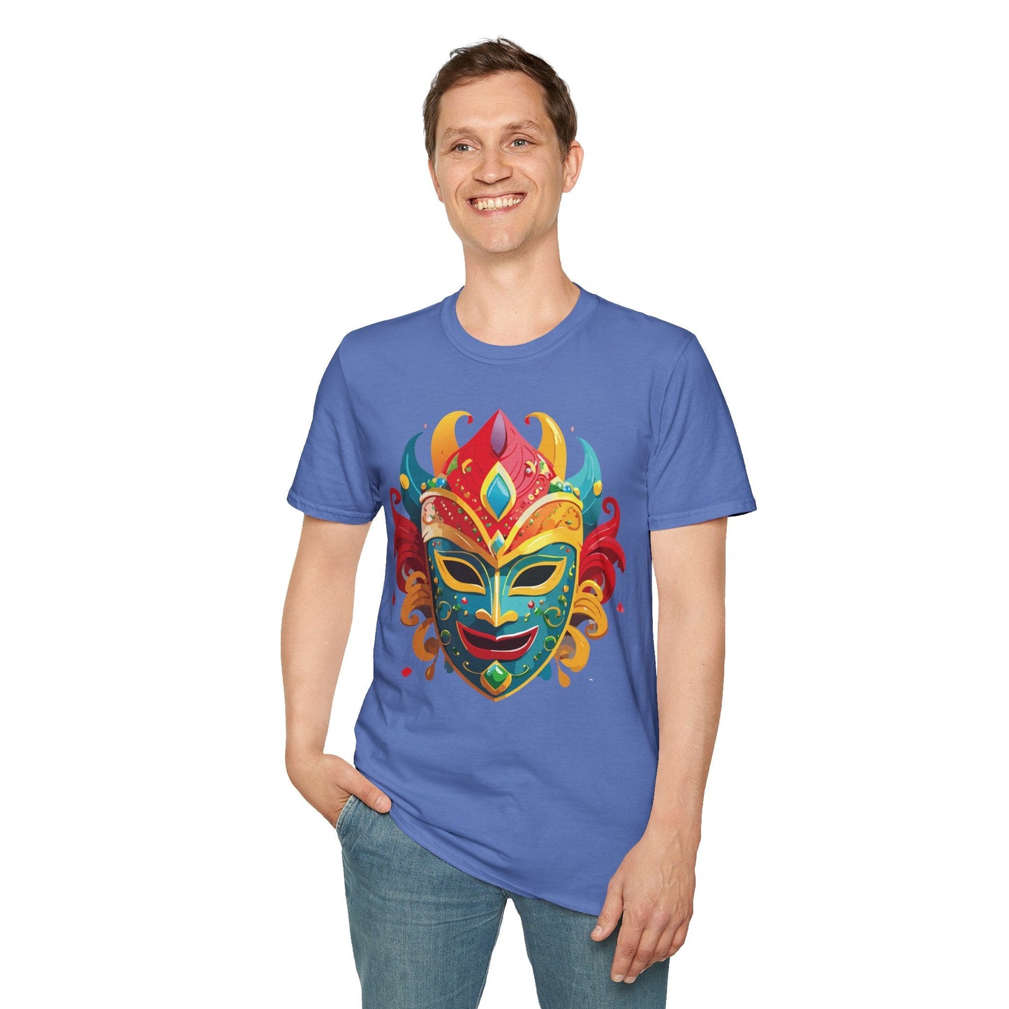 Mask Graphic Unisex Cotton Masquerade Design Artwork Tee 15