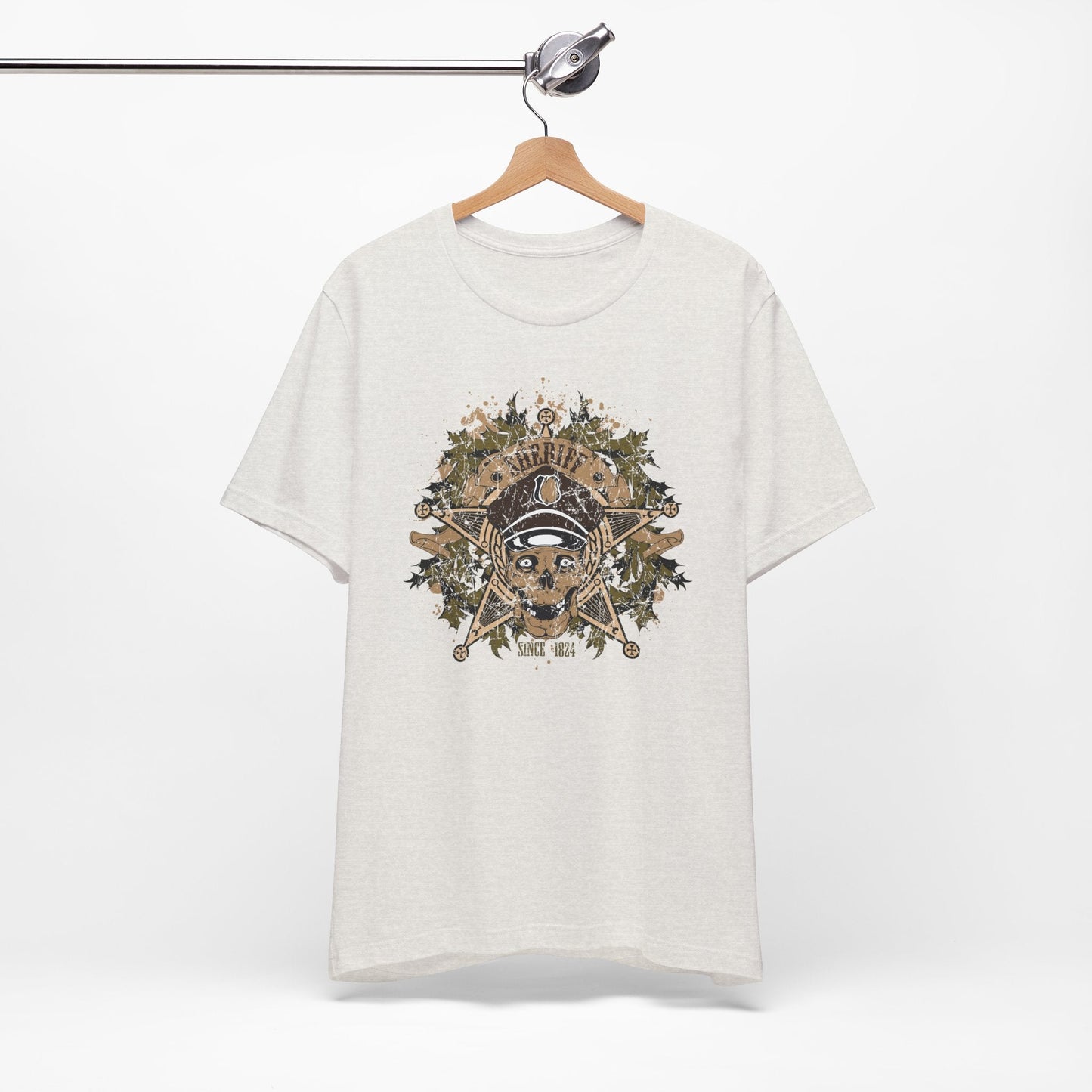 Skull Floral Emblem Graphic Unisex Cotton Tee Art-45