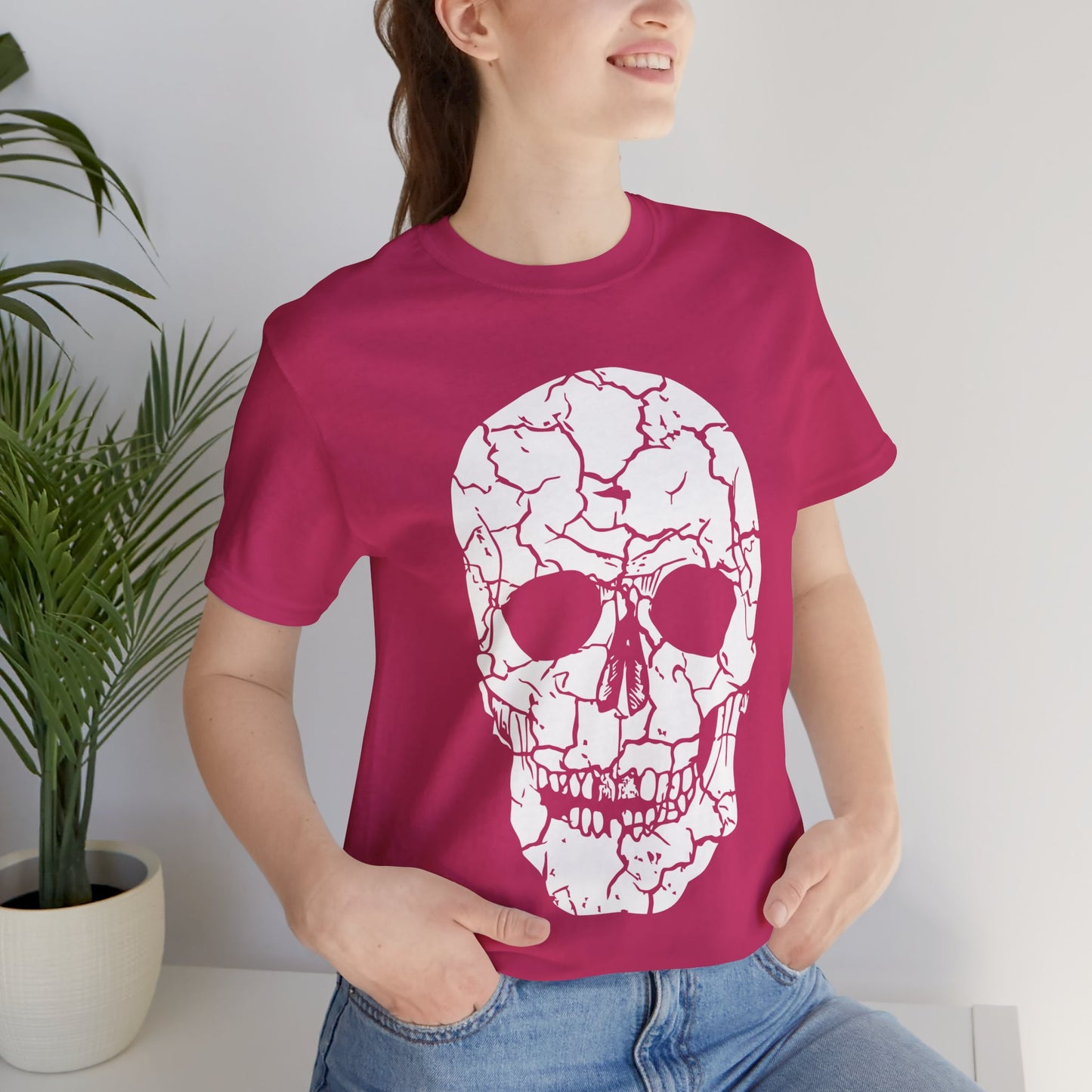 Unisex Cotton Tee Shirt with Skull