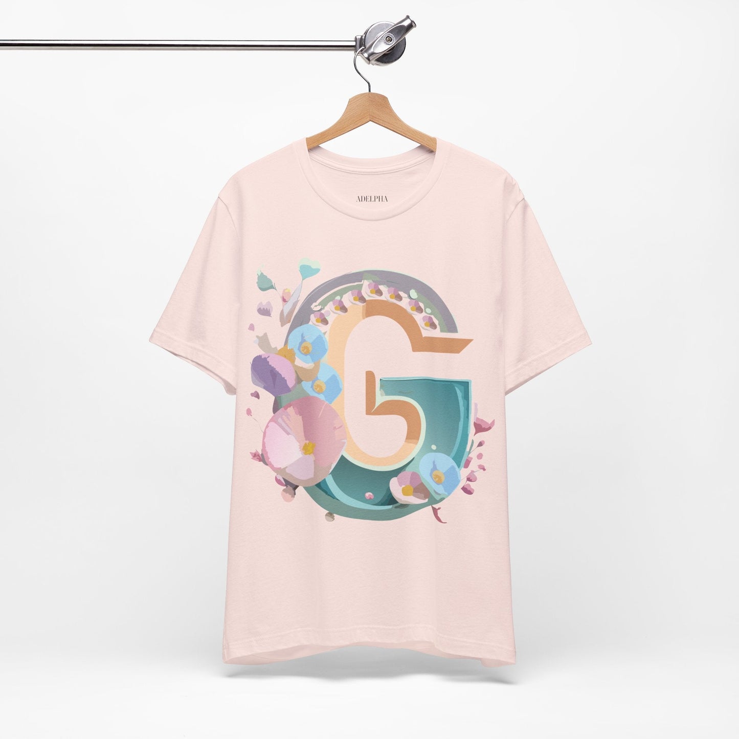 Letter G Graphic Tee Unisex Jersey Short Sleeve From Adelpha Art Design Vintage Inspired Shirt