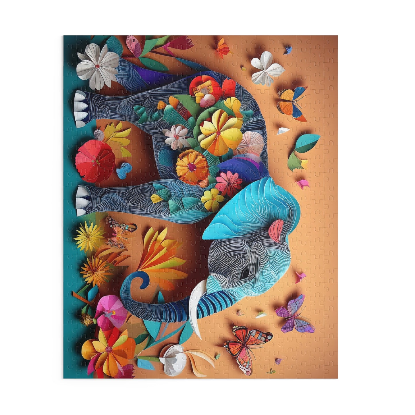 3D Cute Colorful Elephant Puzzle 500-Piece | Elephant Puzzle 500-Piece Ages 9+