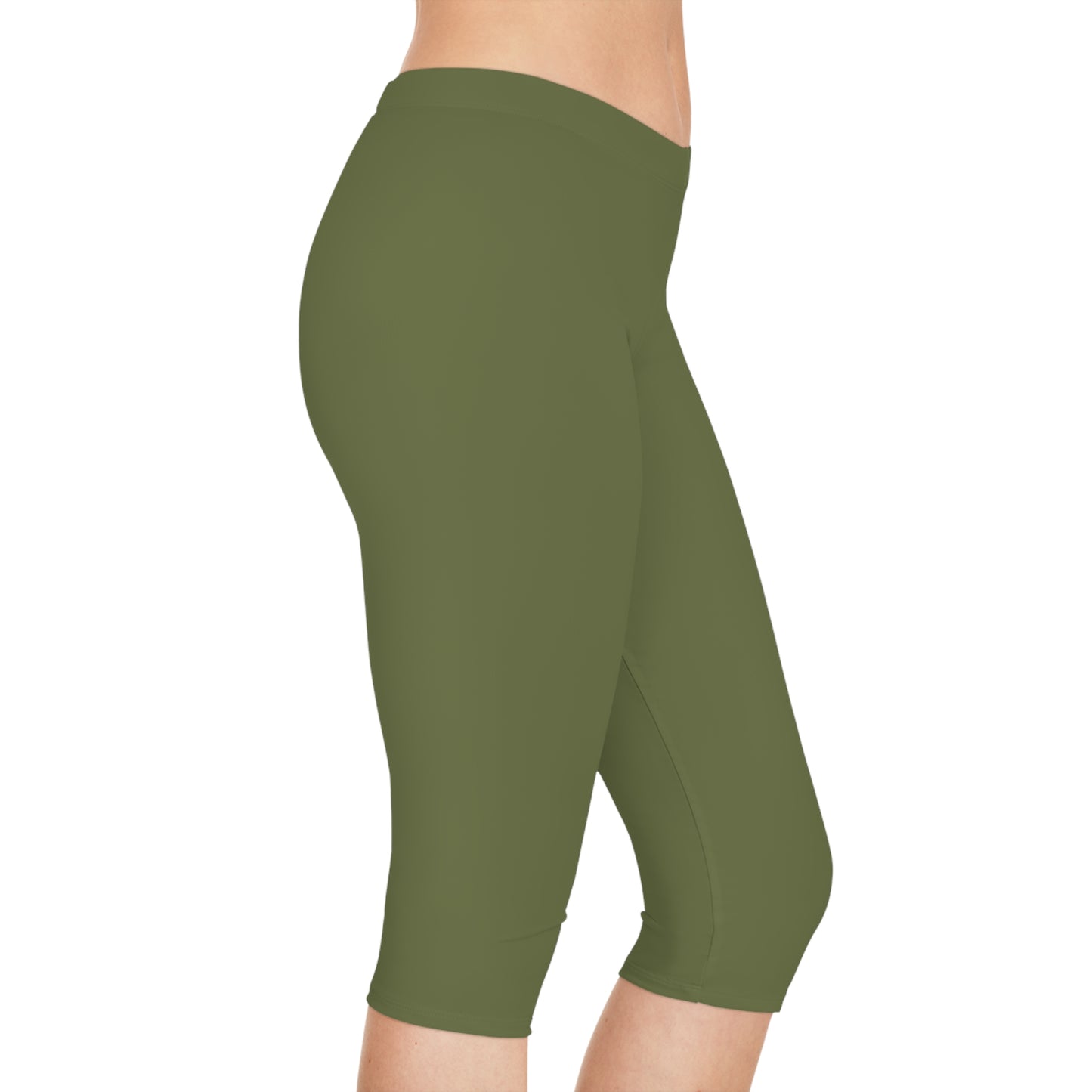 Green Color Capri Leggings, Green Capri Leggings 10