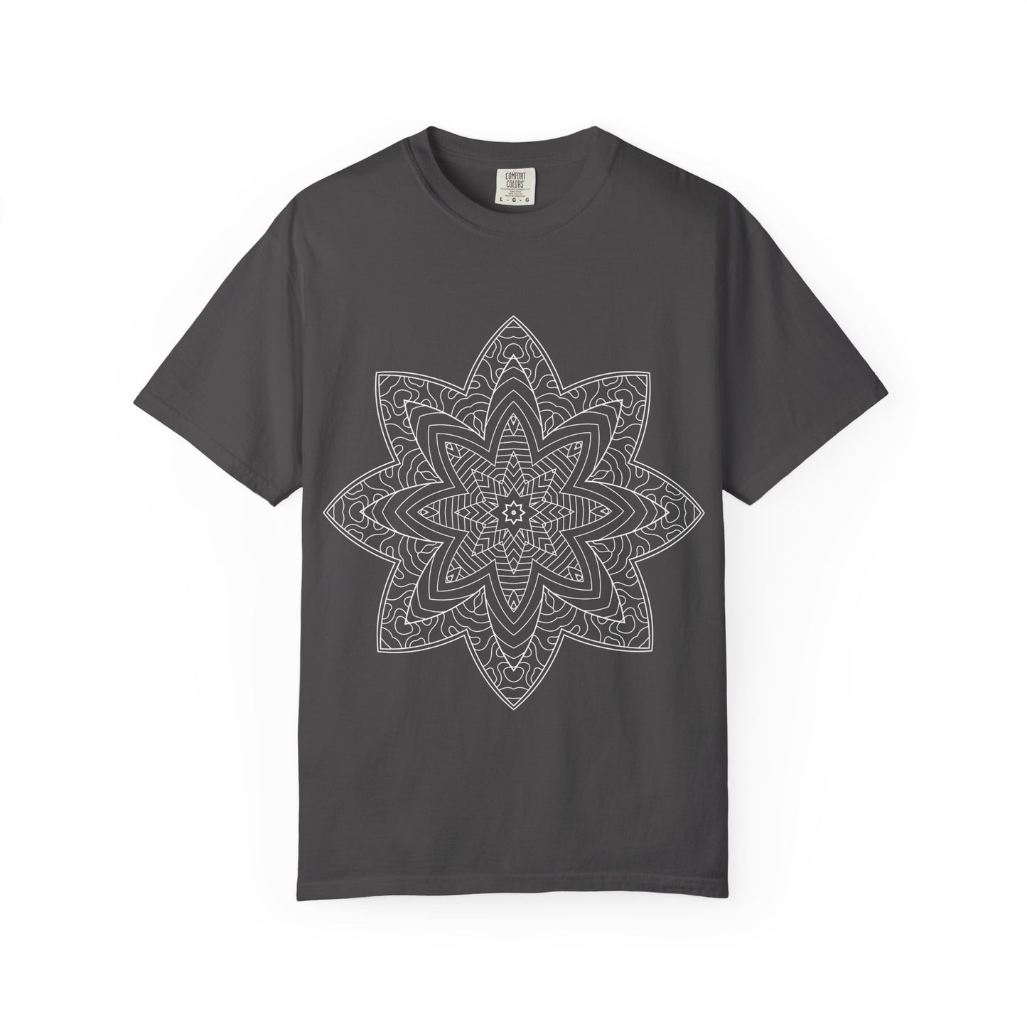 Unisex Garment Dyed Cotton T-Shirt with Mandala Graphic Design