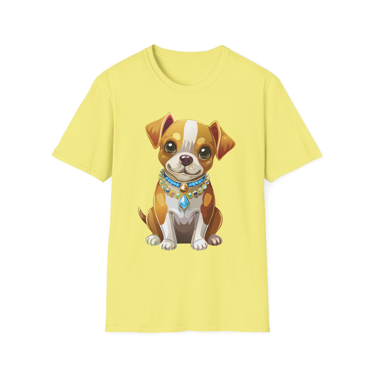 Cute Brown Puppy Illustration T-Shirt | Cartoon Dog Portrait, Pet Lover Tee