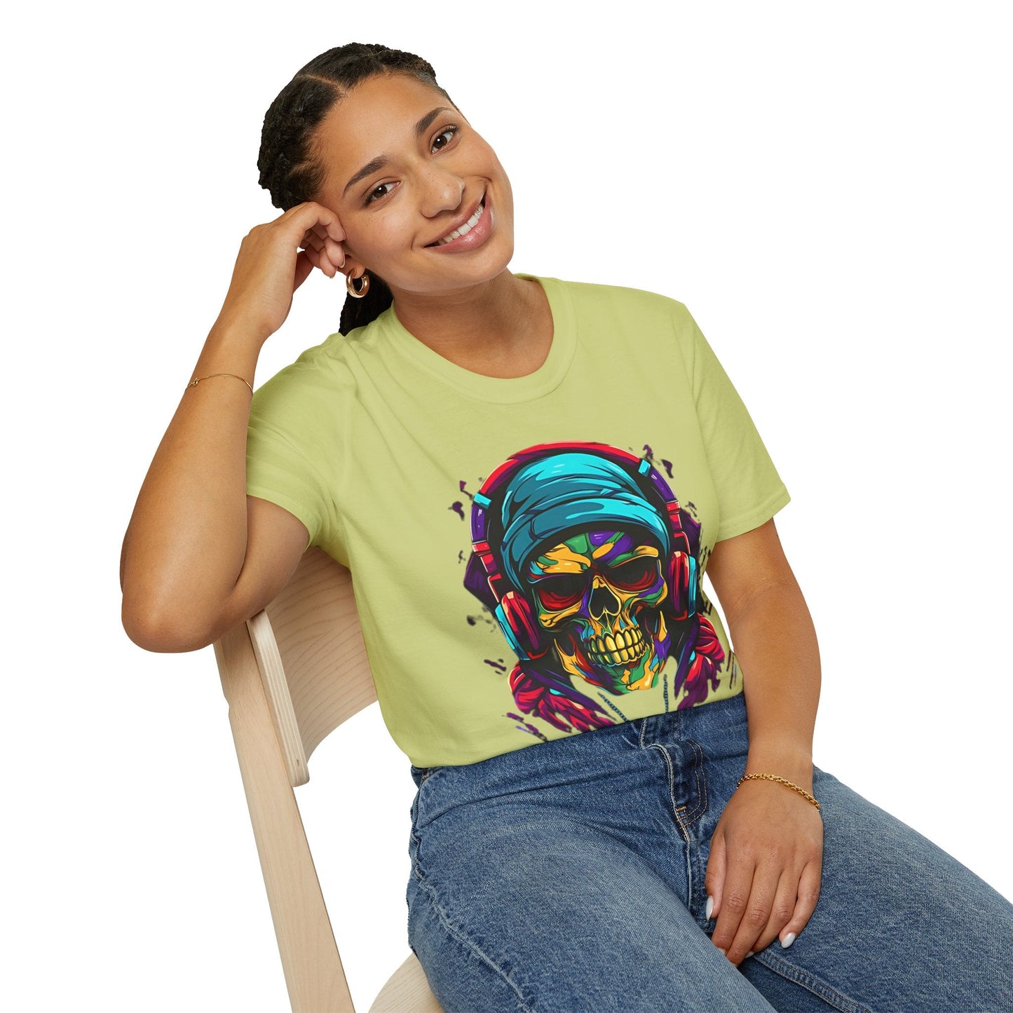 Skull T Shirt Unisex Skeleton Design Gildan Softstyle Cotton Tee for Men Women Durable