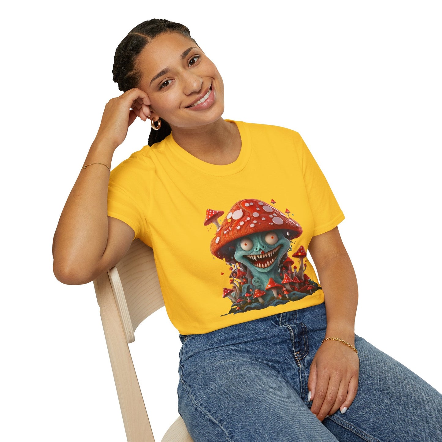 Mashroom Tee Shirt Unisex Softstyle Short Sleeve Tee With Funny Mashroom Artwork