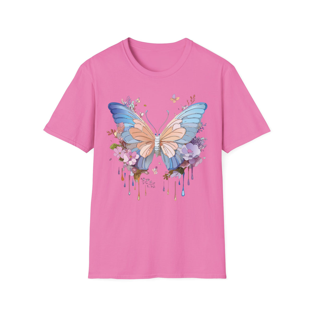 Butterfly Watercolor Tee — Pastel Floral Wings Graphic Tee Unisex 100 Cotton Gildan T-Shirt