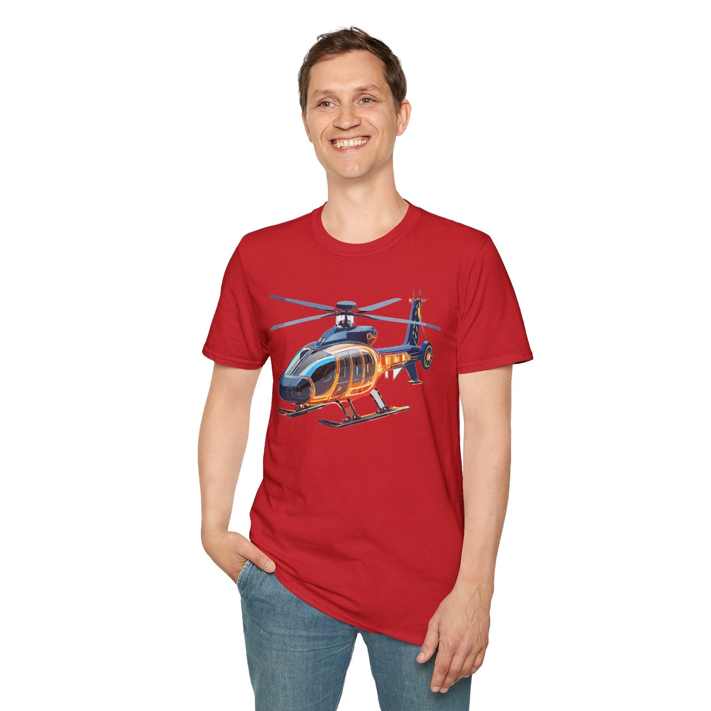 Chopper Helicopter Graphic Unisex Cotton Softstyle Short Sleeve Tee 5