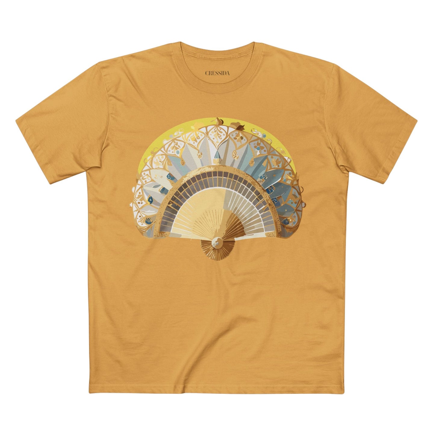 Antique Fan Graphic Design T-Shirt Unisex 100 Cotton Floral Carnival Artwork Tee 19