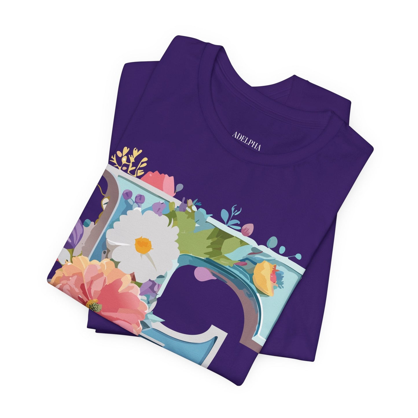 Letter F Shirt Graphic Tee Unisex Adelpha Vintage Inspired Art Design Short Sleeve