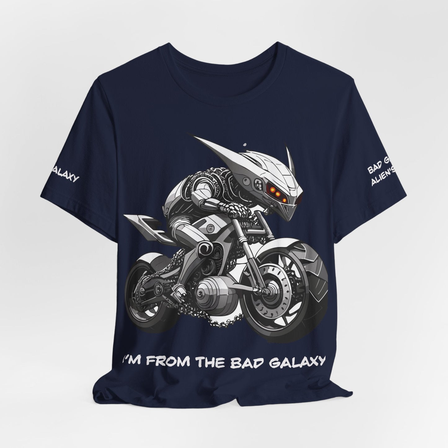 Tee Shirt With Alien From Bad Galaxy Made To Order 100 Percent Cotton Eco Friendly Print
