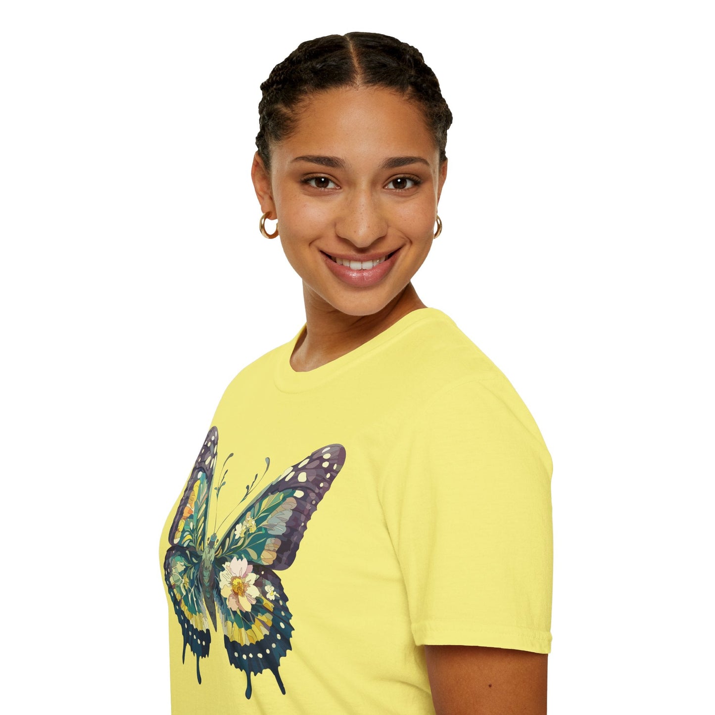 Butterfly Shirt Unisex Monarch Print T Shirt Gildan Softstyle 64000 Lightweight Tee