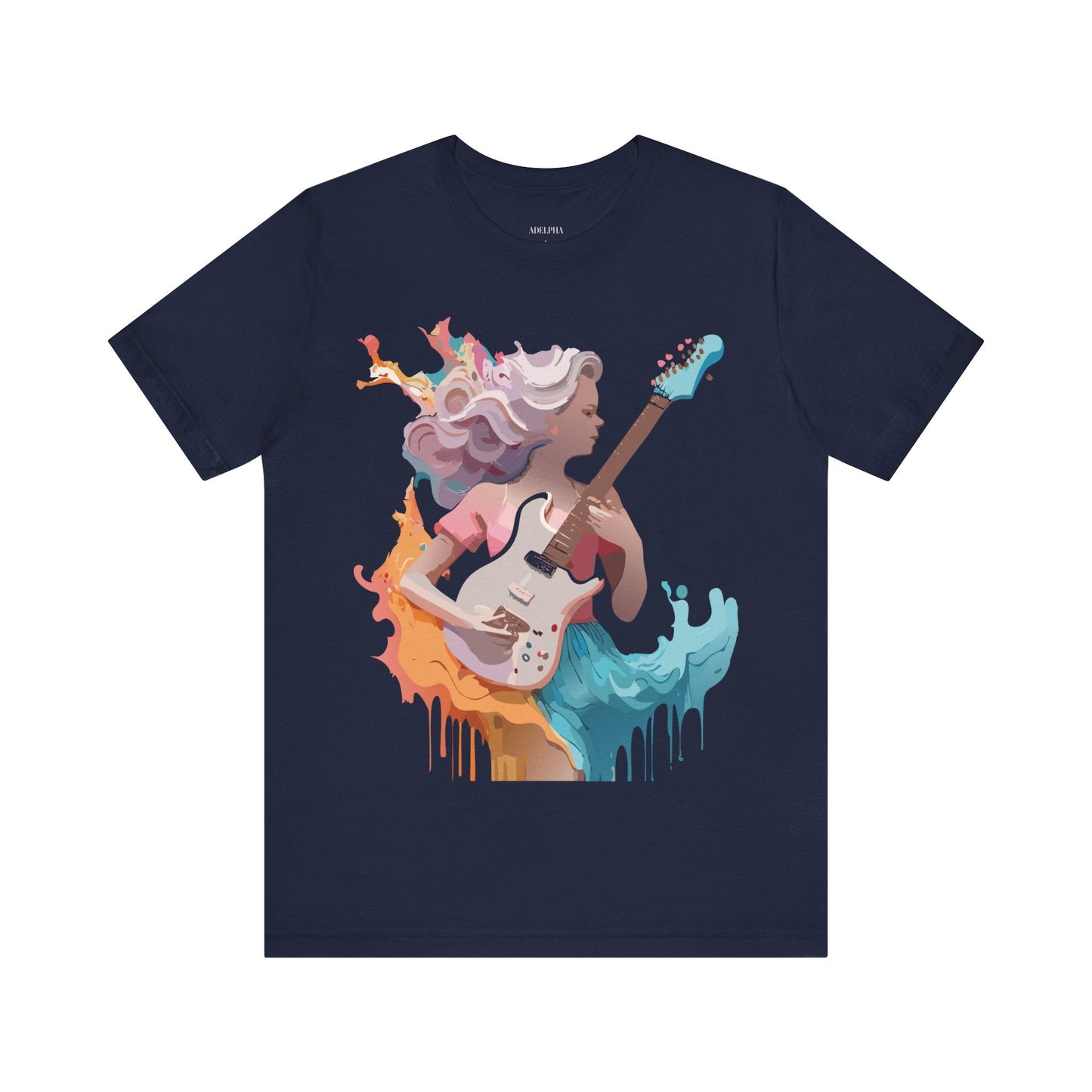 Adelpha Vintage Music Graphic Tee Unisex Short Sleeve Jersey Shirt for Everyday Wear
