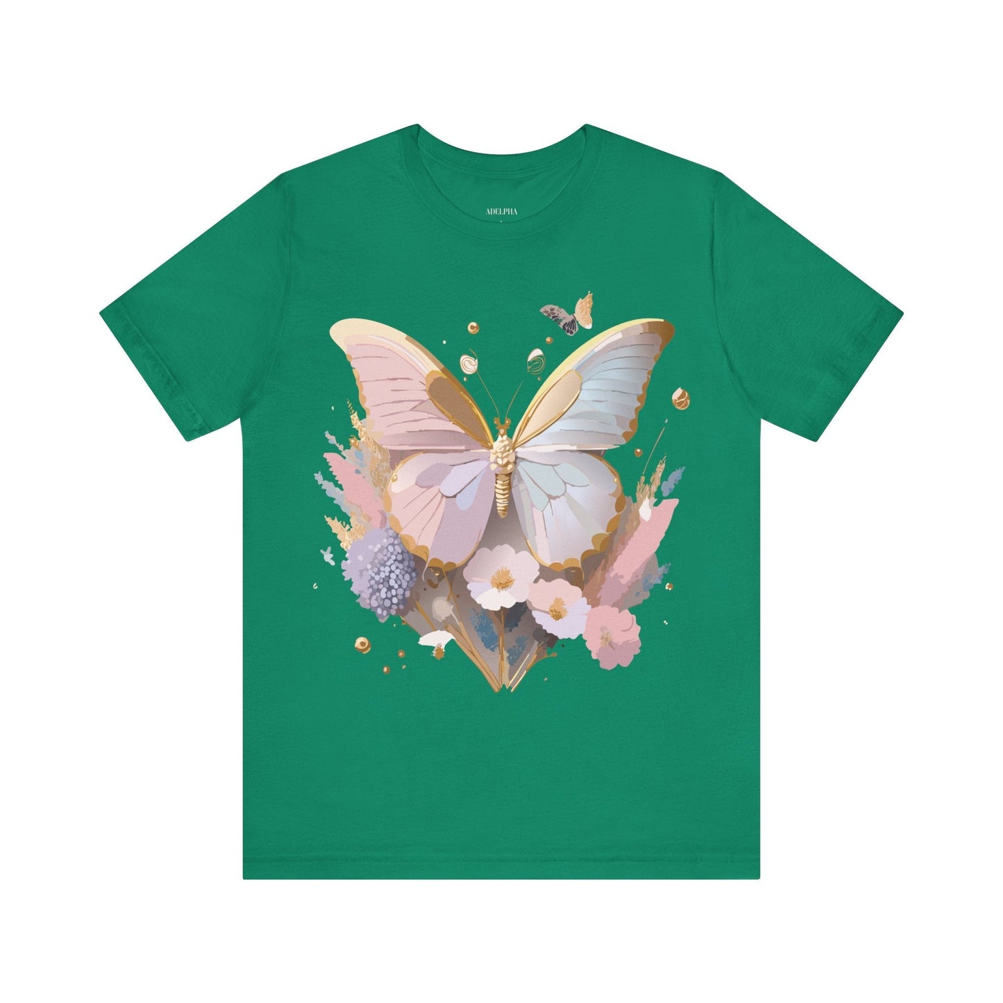 Butterfly Graphic Unisex 100 Cotton Lightweight Vintage Floral Design Jersey Tee 12