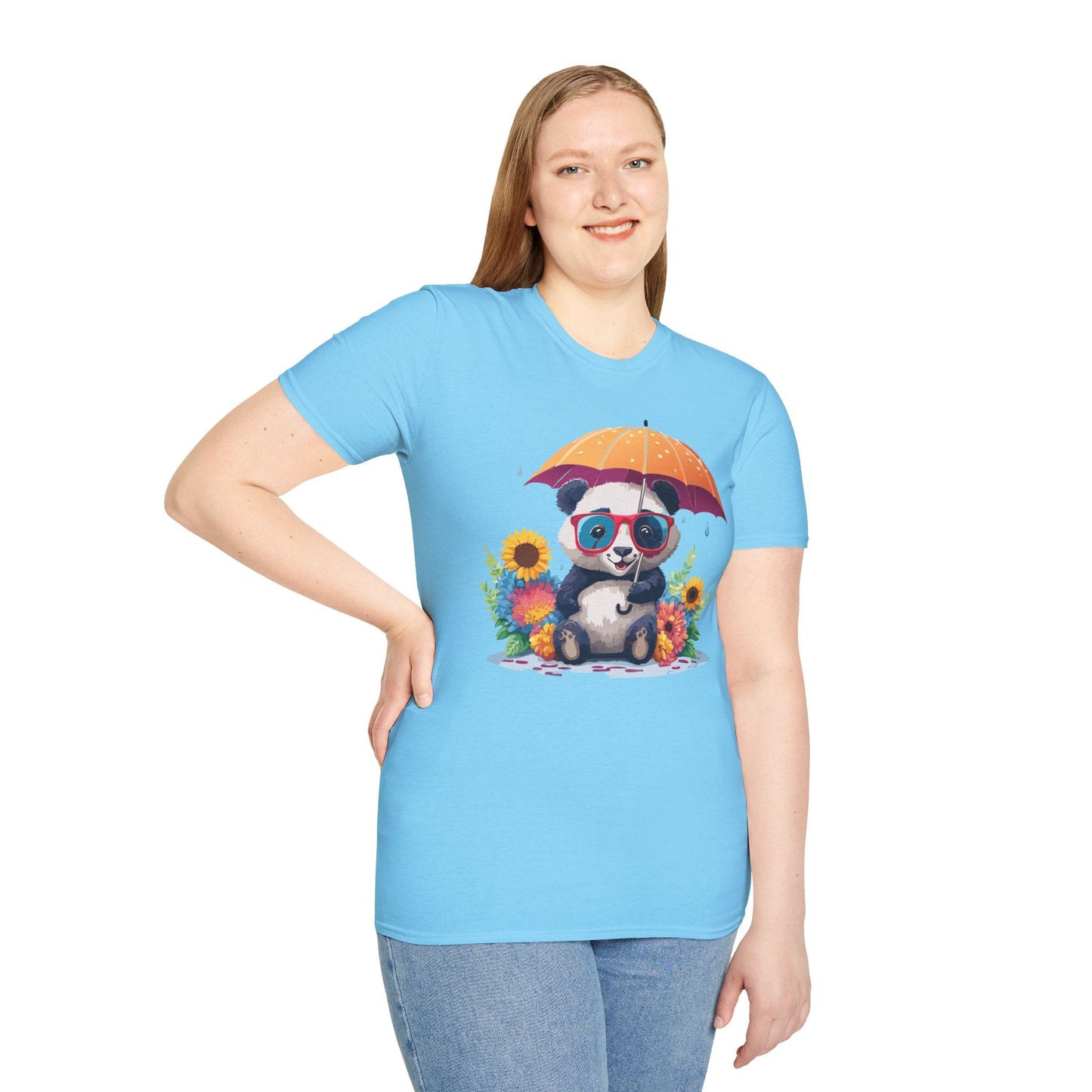 Panda Shirt Unisex Panda Tee Animal Graphic T Shirt Softstyle 64000 Cotton Breathable Everyday