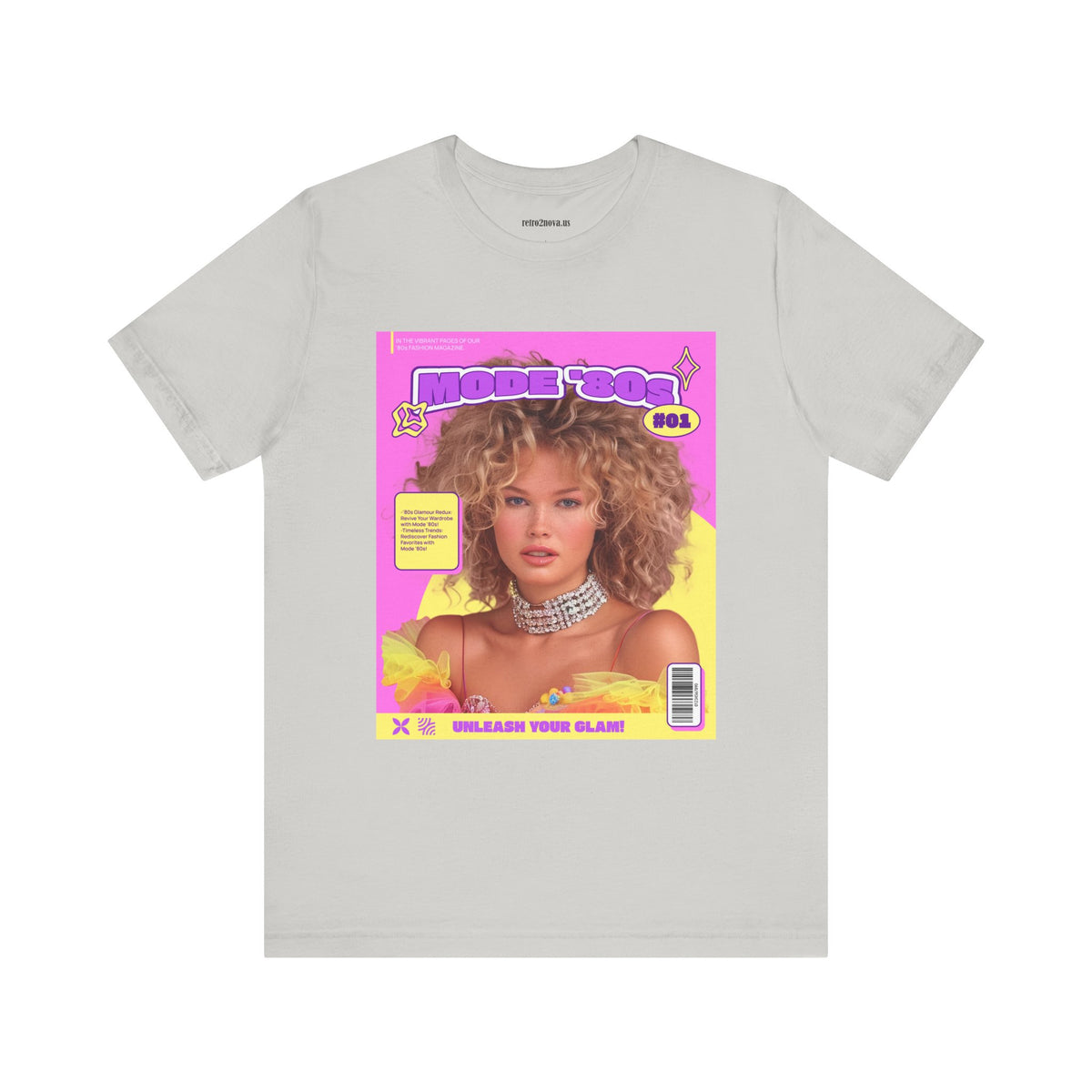 Magazine Cover Graphic Unisex Cotton Bella+Canvas Tee with Retro Poster ab31