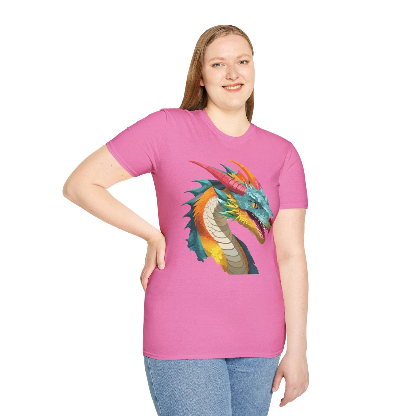 Dragon Graphic Unisex Cotton Softstyle Art Design Tee With Animals 1