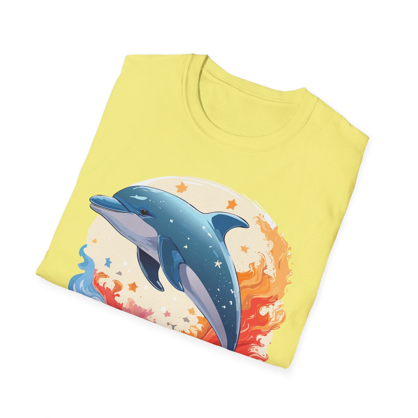 Dolphin T Shirt Unisex Softstyle Gildan 64000 100 Percent Ring Spun Cotton Animal Fish Tee