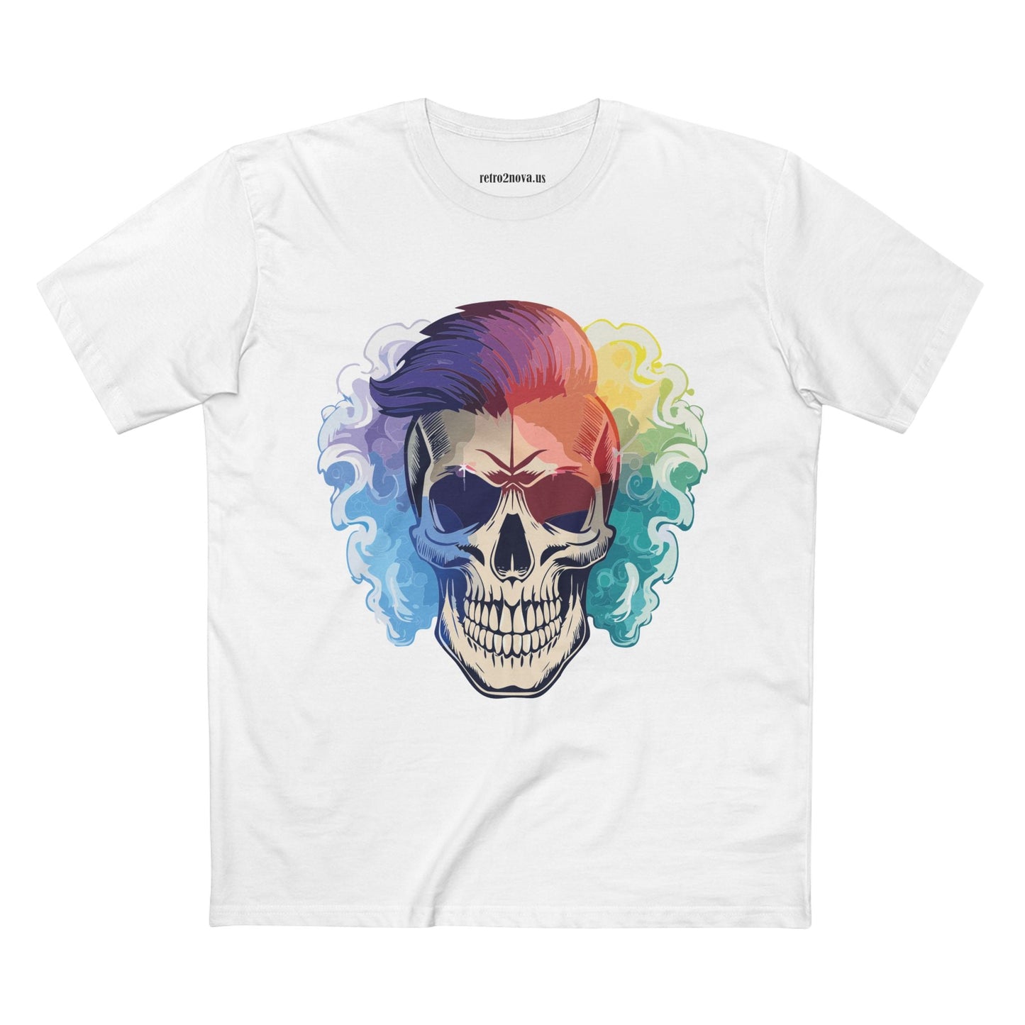 Retro2Nova Skull Shirt Unisex Premium Cotton Tee With Original Art Design Skeleton Graphic