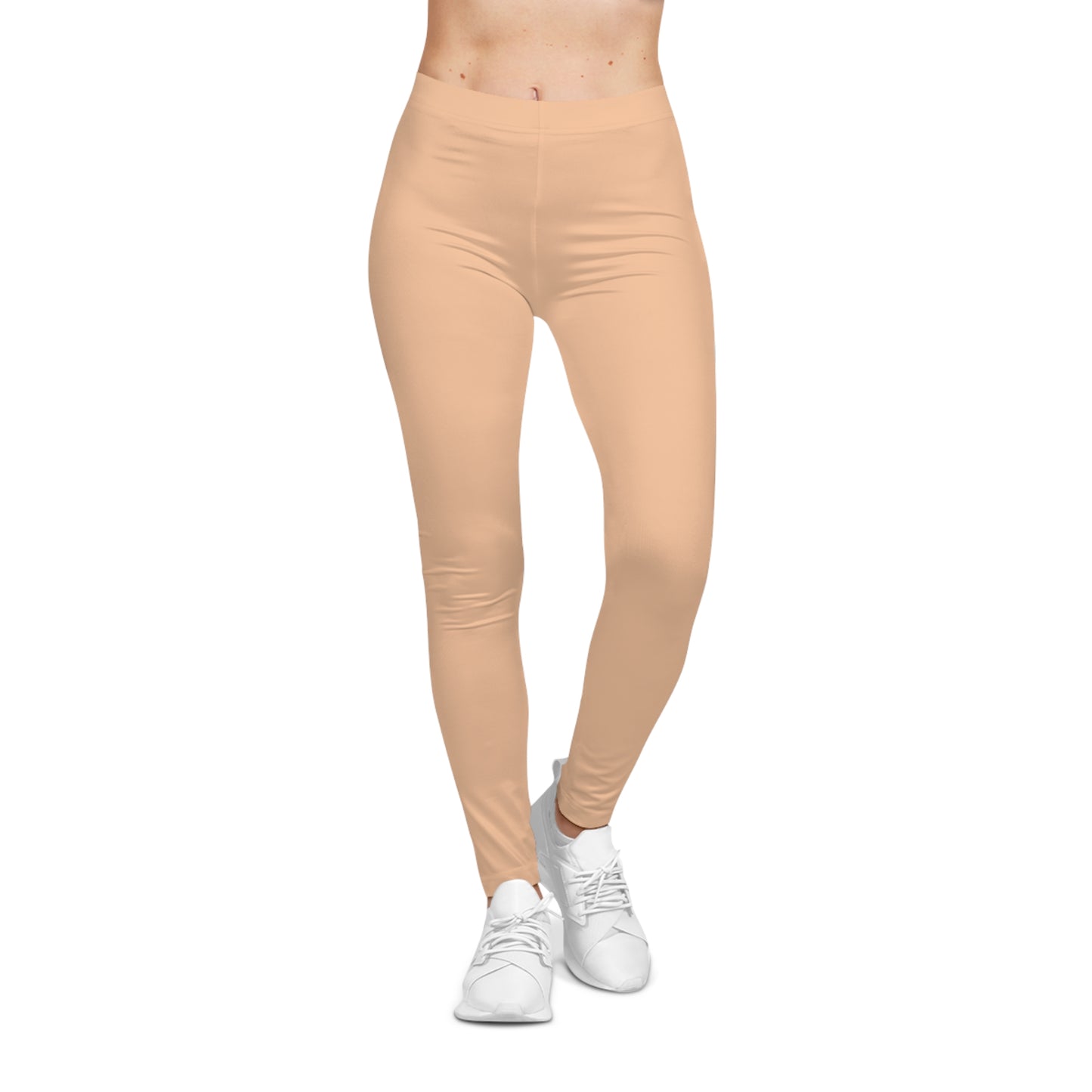 Peach Glow Color Women's Poly-Span Casual Leggings XS-2XL