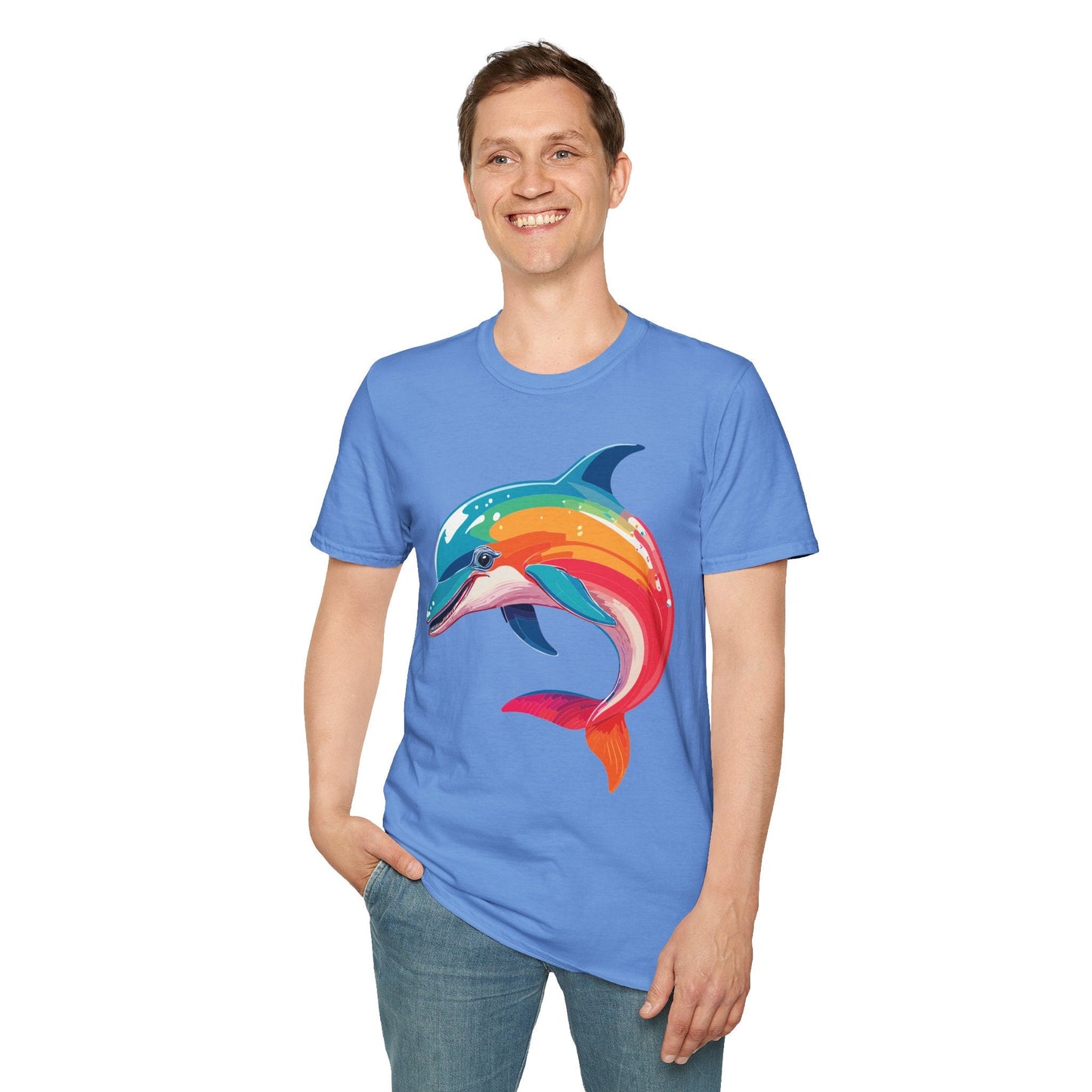 Dolphin Shirt For Unisex 100 Percent Ring Spun Cotton Gildan Softstyle 64000 Short Sleeve Tee