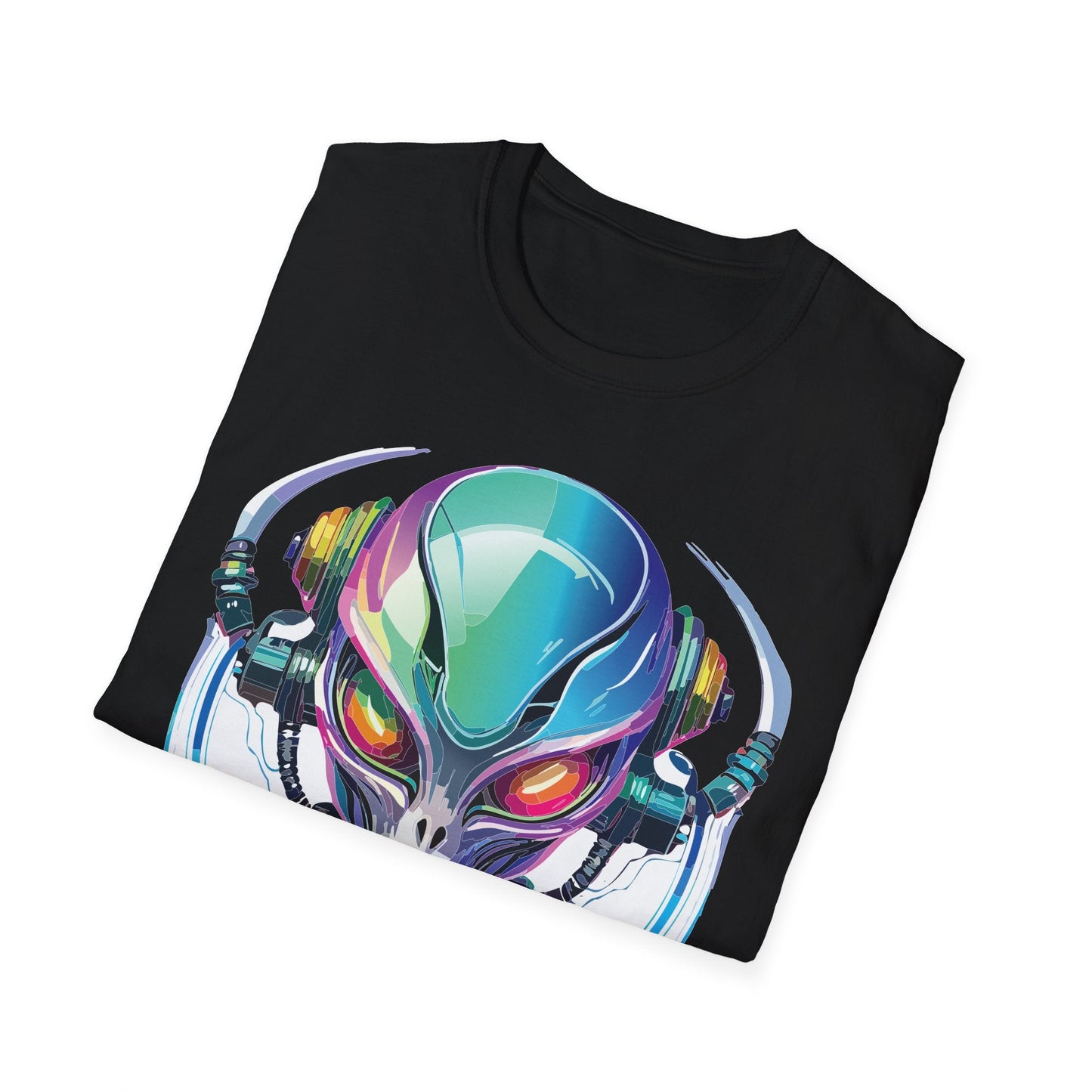 Alien Graphic Unisex Cotton Softstyle UFO Artwork Tee 3