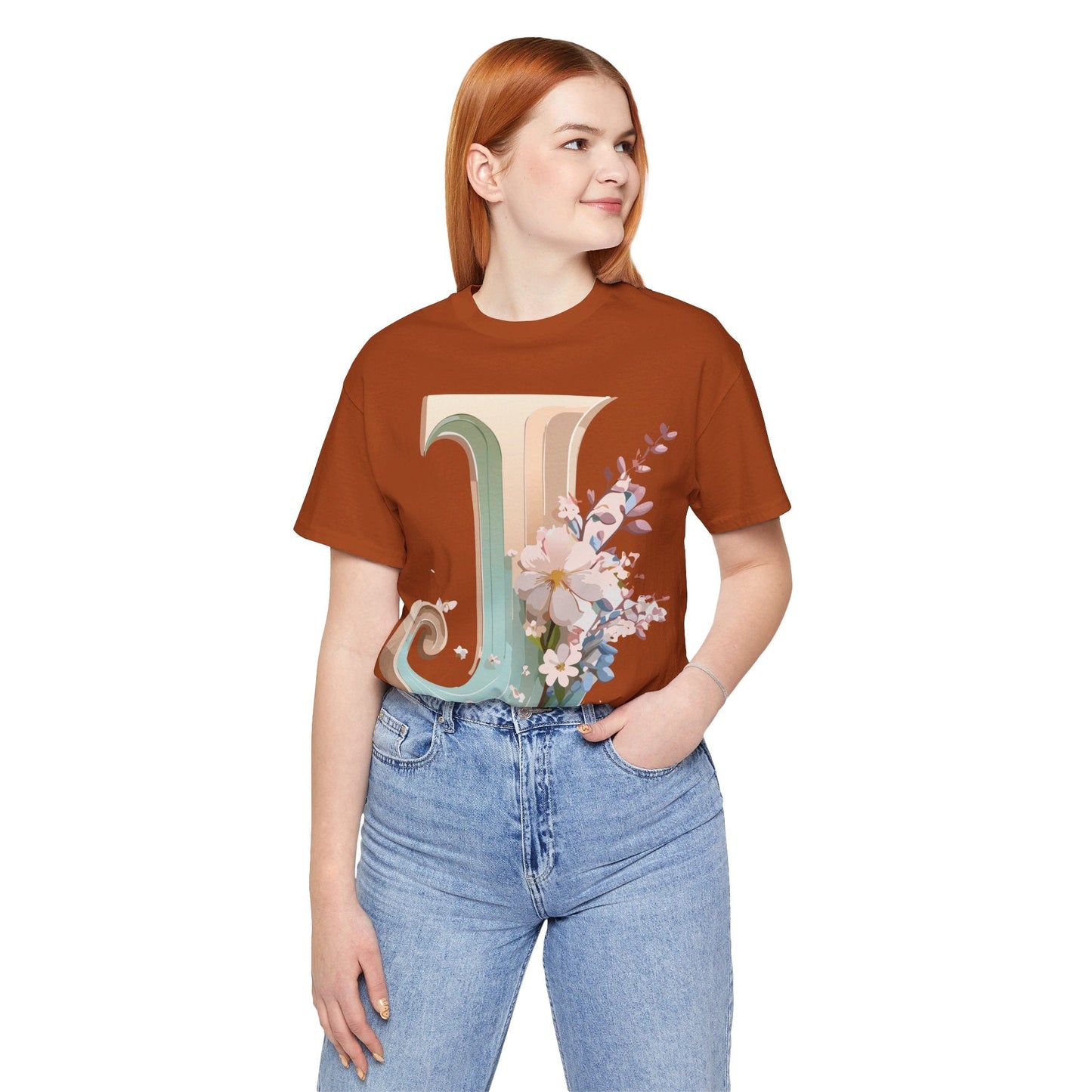 Letter J Graphic Tee Unisex Vintage Inspired Art From Adelpha Short Sleeve Shirt