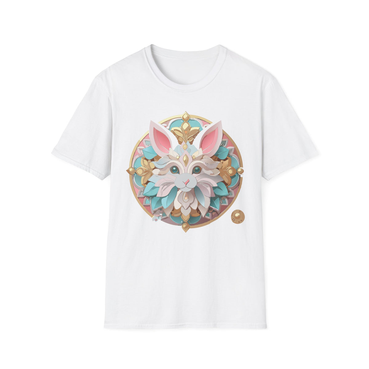 Ornate Floral Fox Mask T-Shirt | Pastel Mandala Animal Art