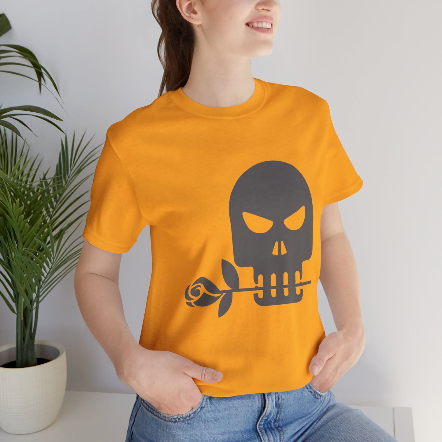 Unisex Cotton Tee Shirt with Skull