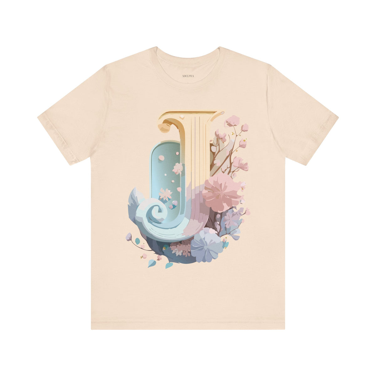 Letter J Graphic Unisex Cotton Bella+Canvas Tee with Art Letter Design