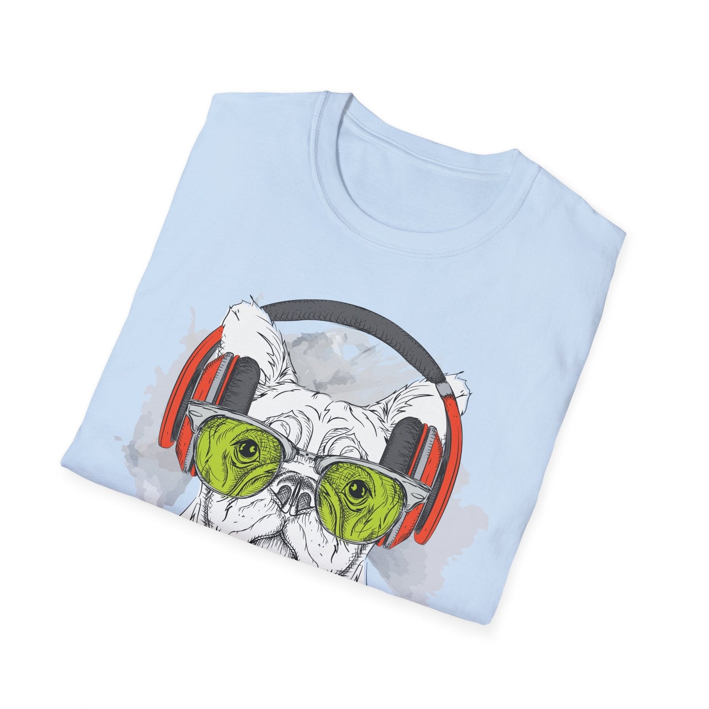I Love Music Animals Shirt With Headphones Unisex Softstyle Tee 100 Percent Ring Spun Cotton