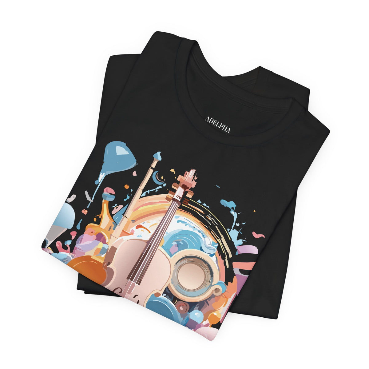 Music Graphic Unisex Cotton Bella+Canvas Tee with Art Design n155