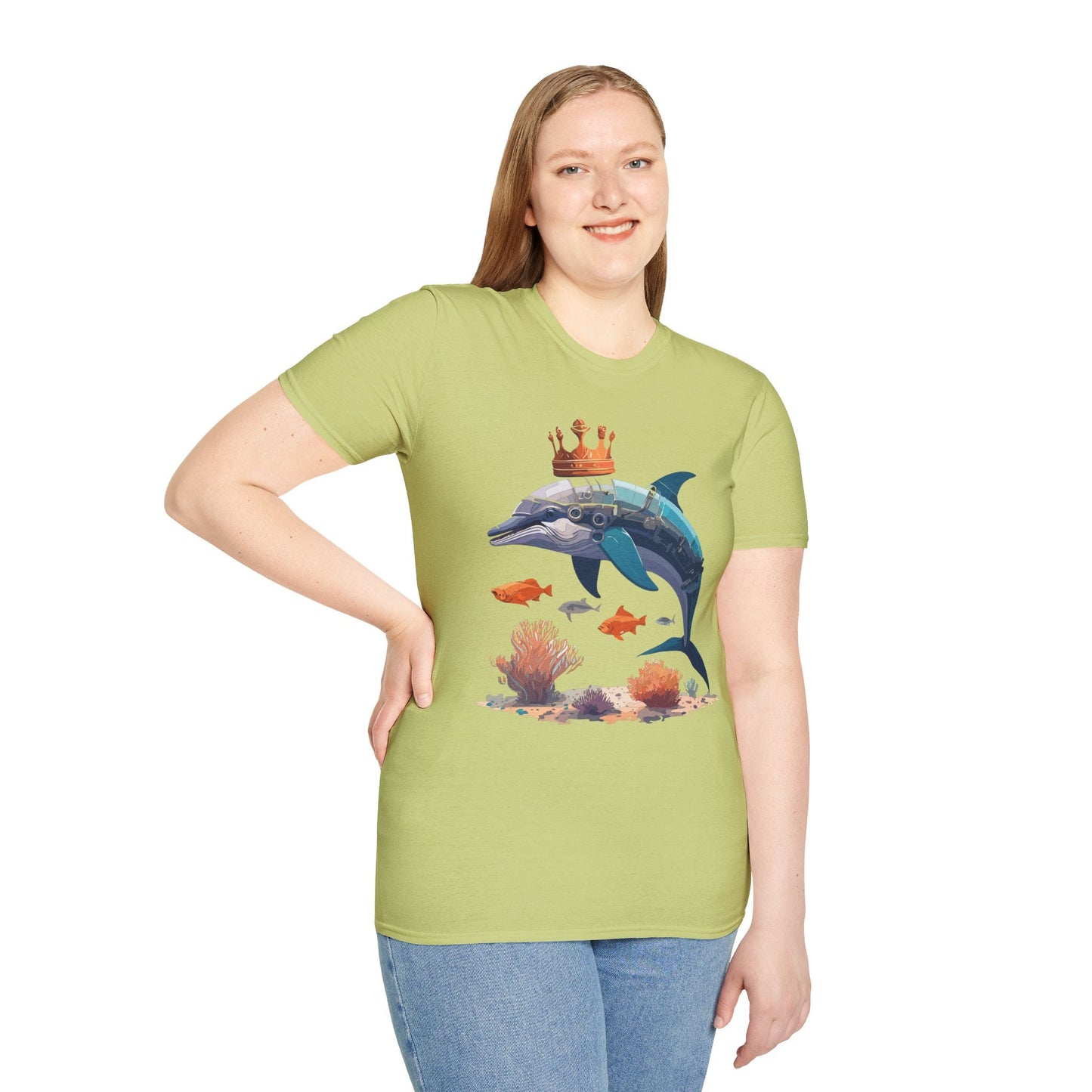 Dolphin Shirt Unisex Softstyle Short Sleeve Tee Gildan 64000 100 Percent Ring Spun Cotton