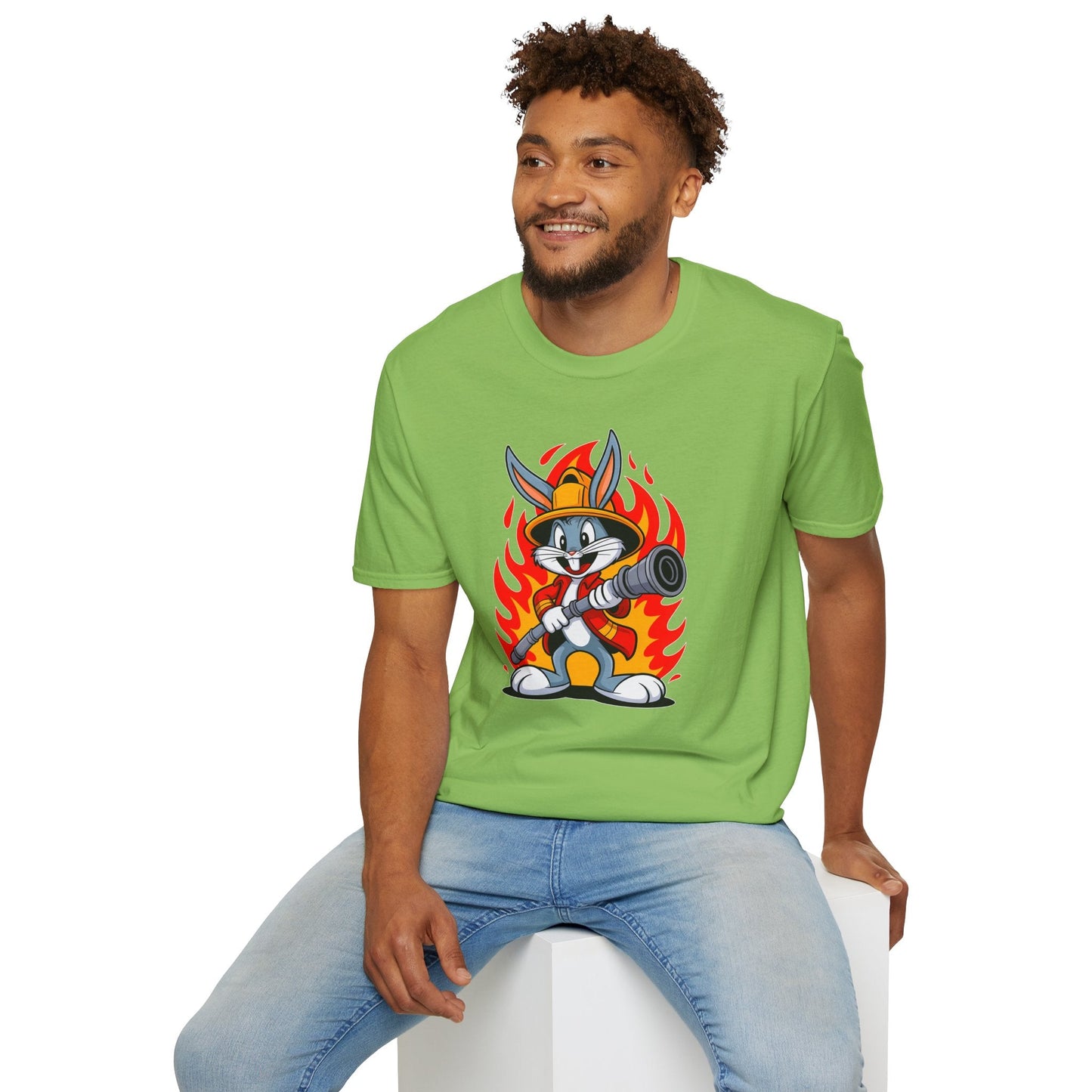 Cartoon Bunny Graphic Unisex Cotton Animal Animation Artwork Design Tee 11