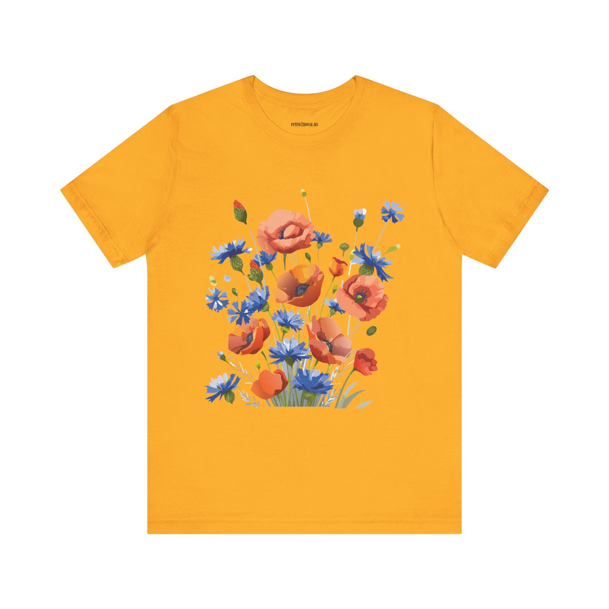 Floral Graphic Unisex Cotton Bella+Canvas Tee with Flowers Design ab8