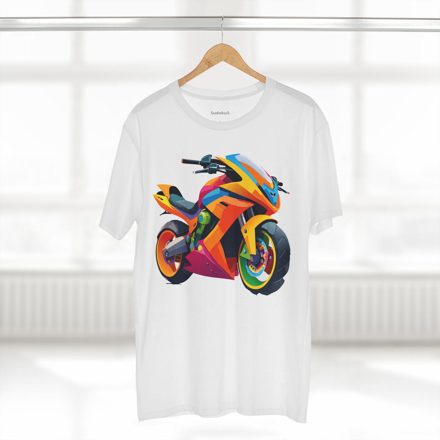 Moto Bike Graphic Unisex 100 Cotton Staple Tee 8