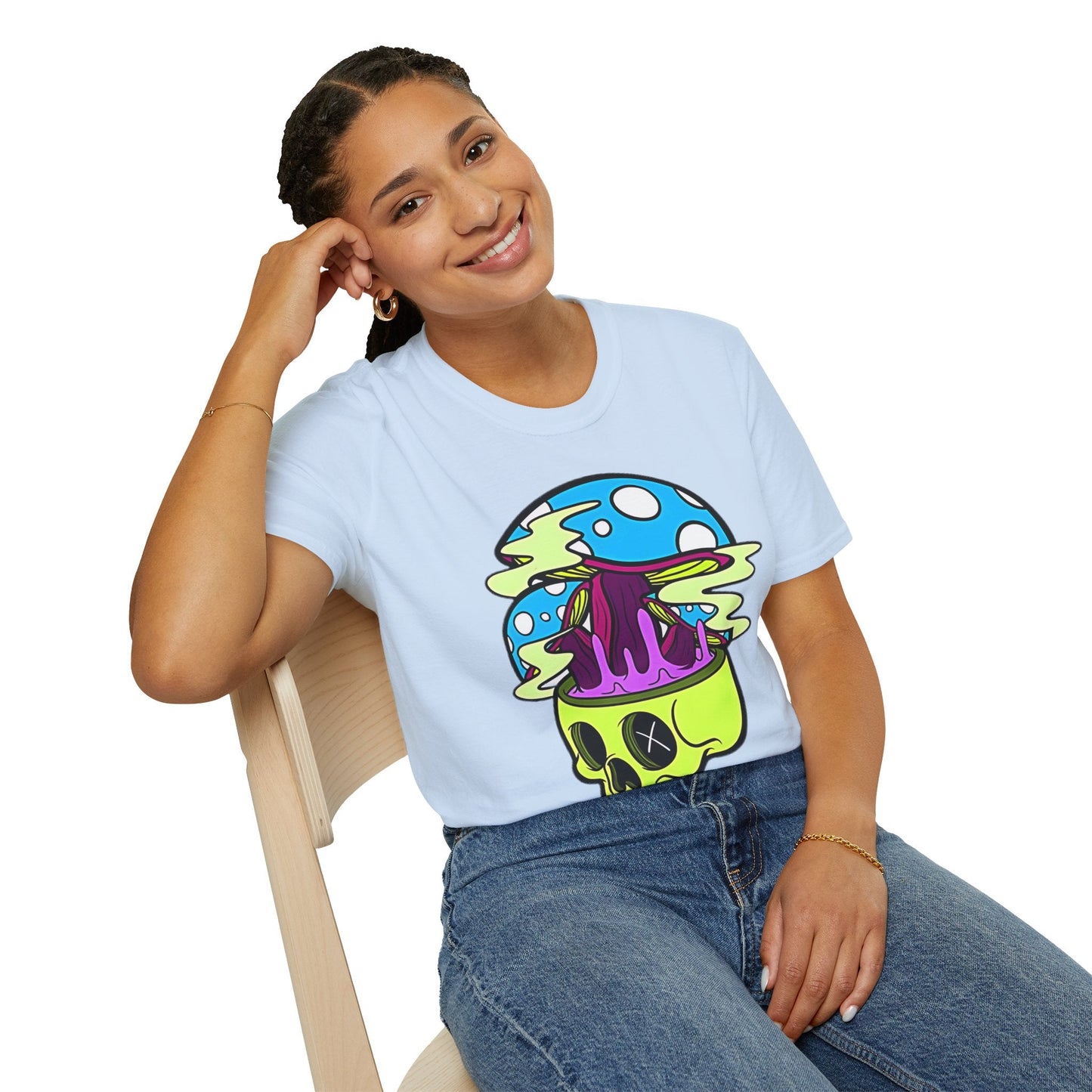 Skull Tee Shirt Unisex Skeleton Shirt With Art Design Gildan Softstyle Cotton Tee