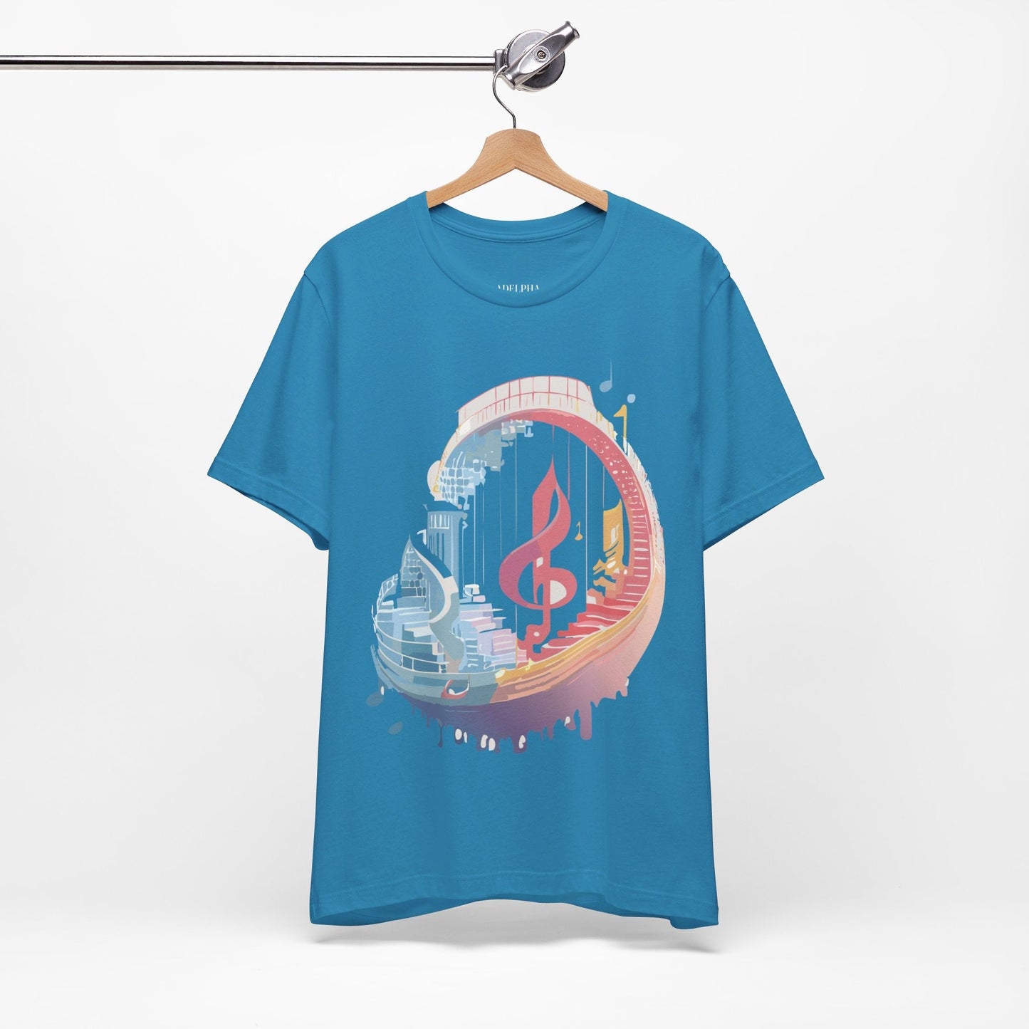 Music Graphic Unisex 100 Cotton Vintage Art with Musical Elements Tee 33