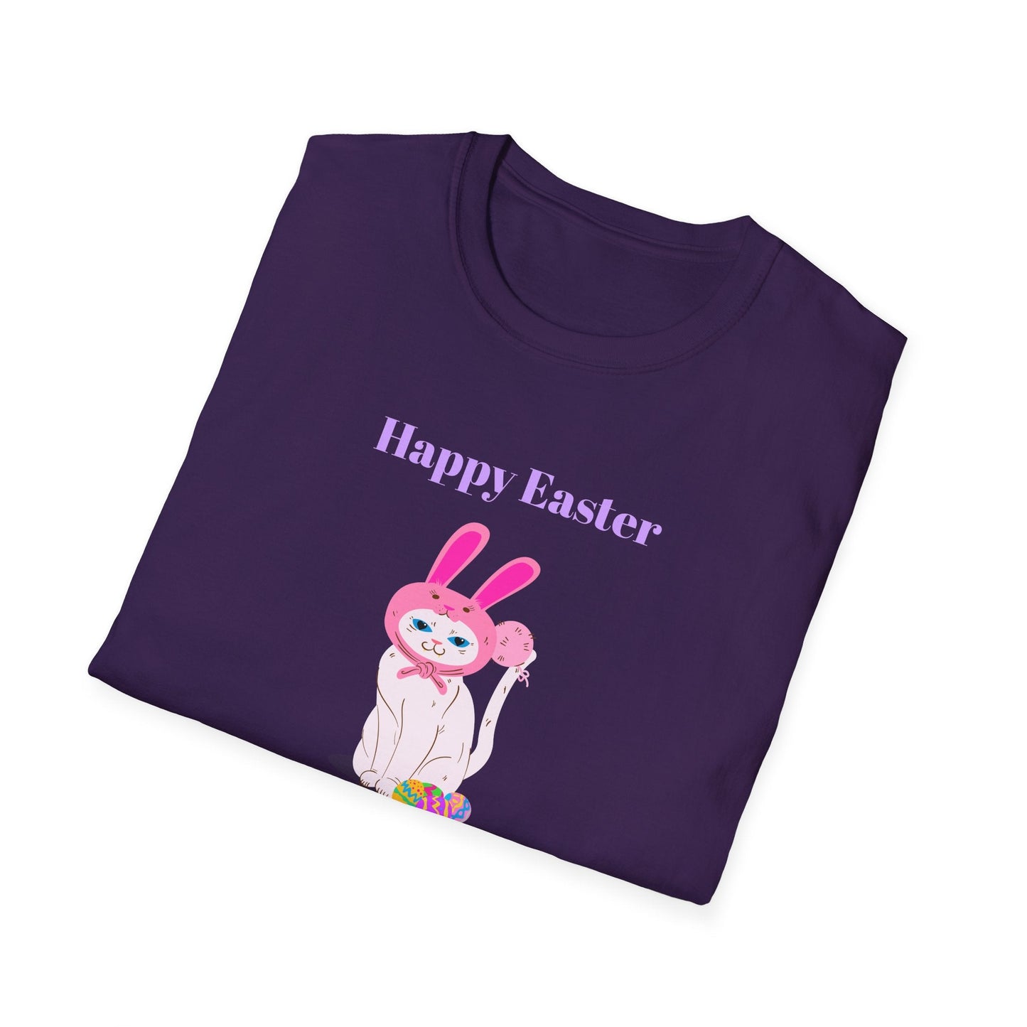 Unisex Easter Bunny T Shirt Softstyle 64000 Tee With Easter Design Print Gildan 100 Percent Ring Spun Cotton