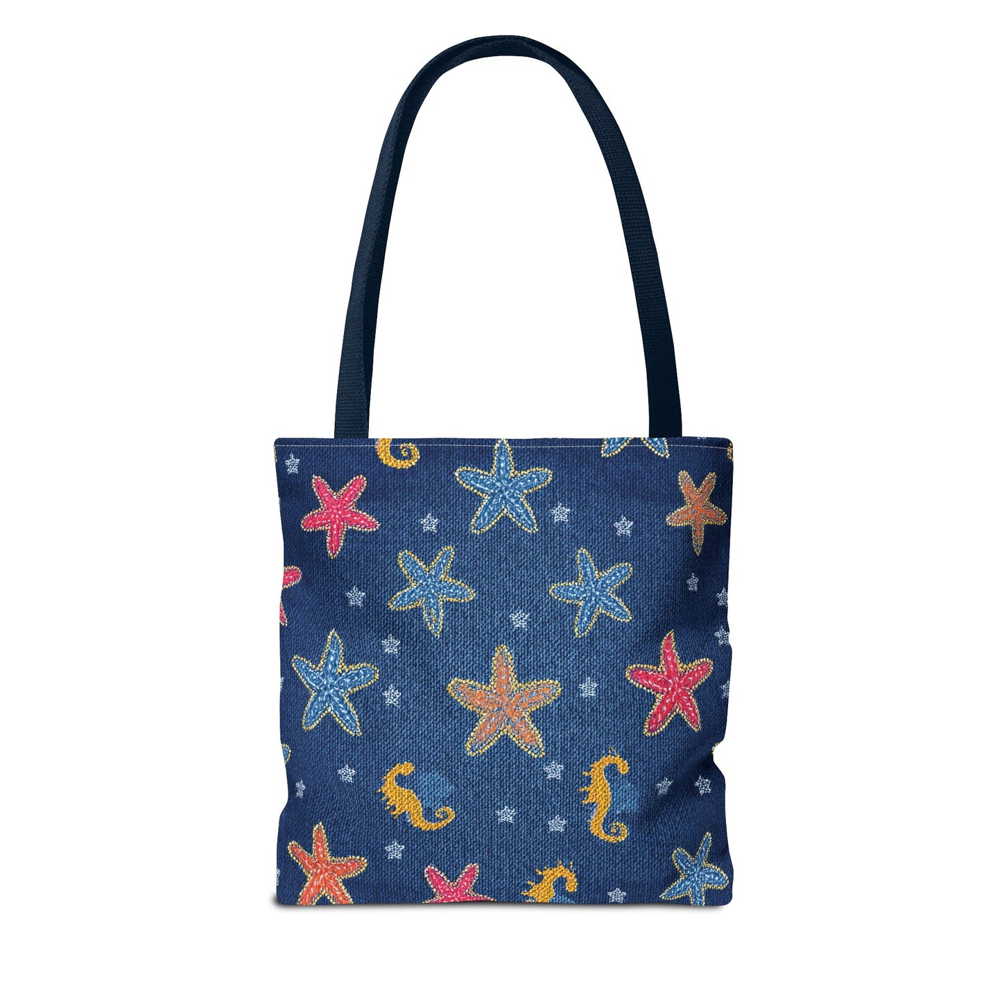 Denim Fabric Imitation Print Unisex Canvas Bag Poly Spun 3 Sizes Tote Bag 182-22